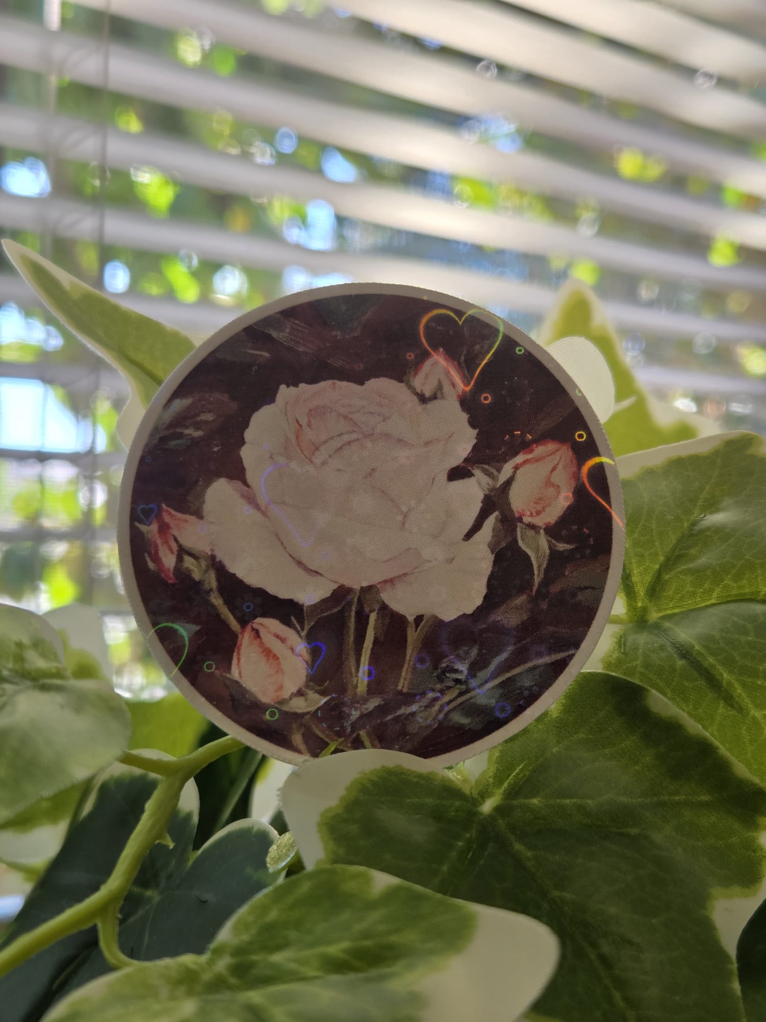 Vintage Rose Art Vinyl Sticker