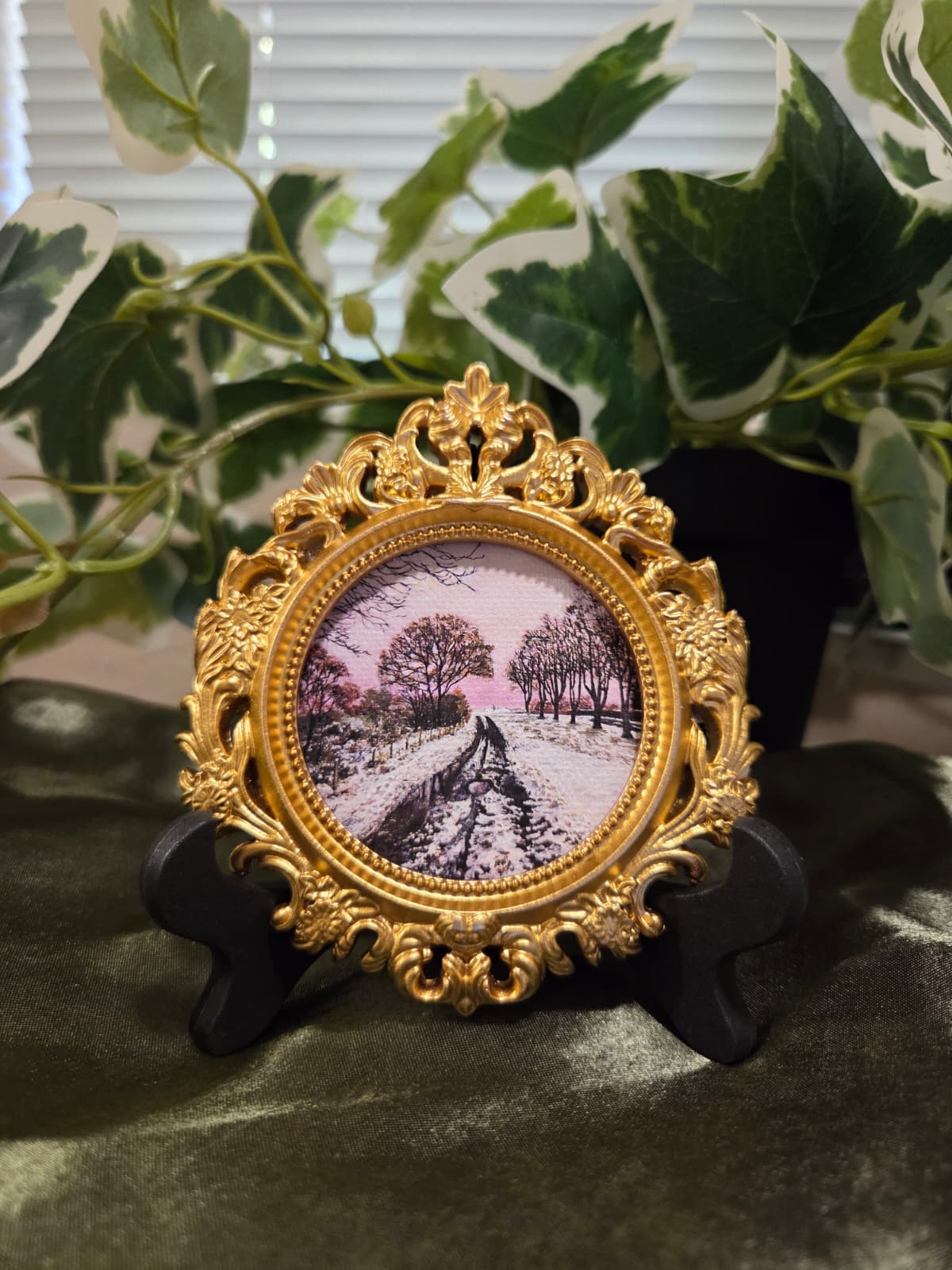 Mini Art Print Snow Trees Landscape From Original Painting 