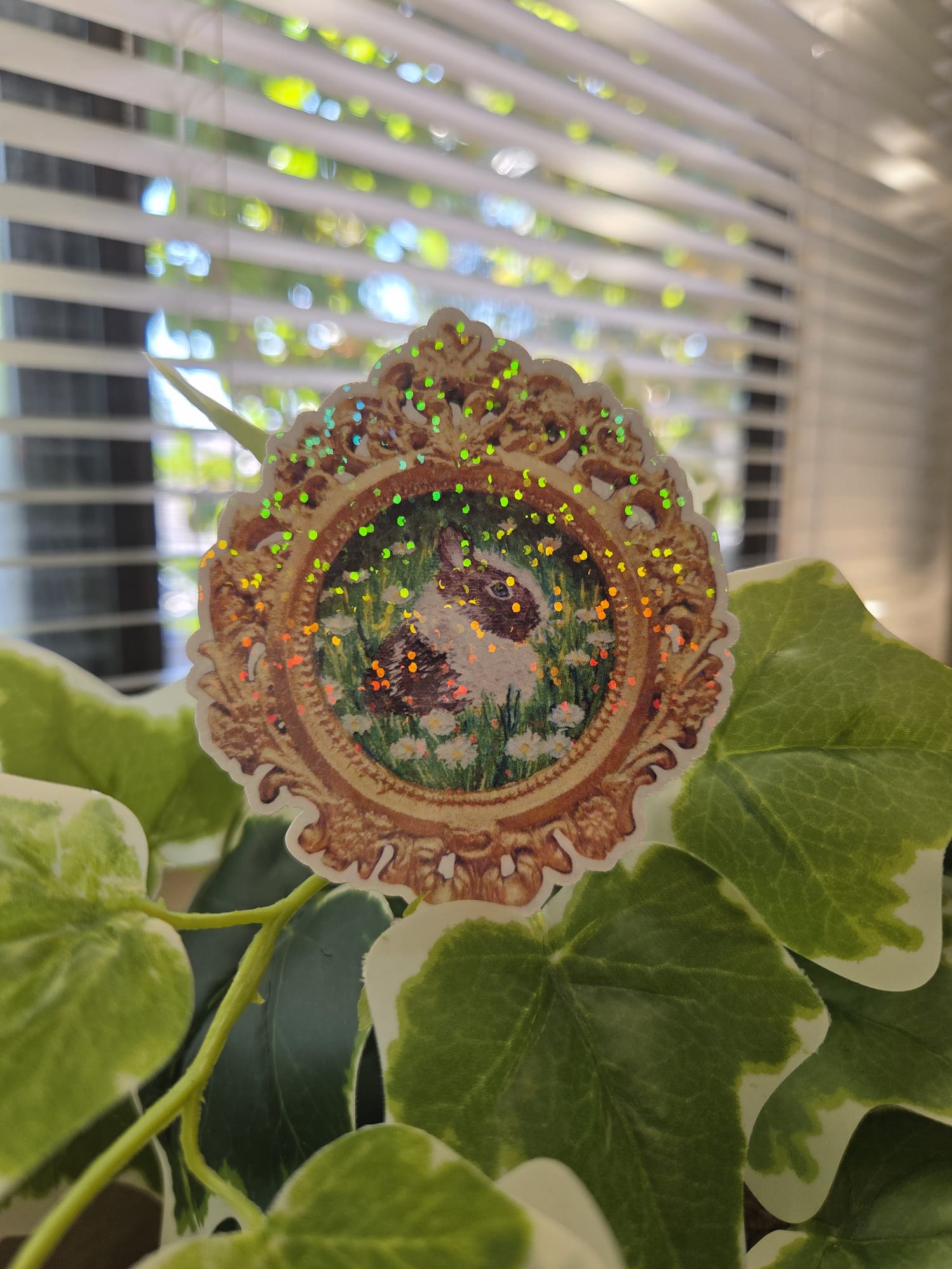 Holographic Bunny Decorative Vinyl Sticker