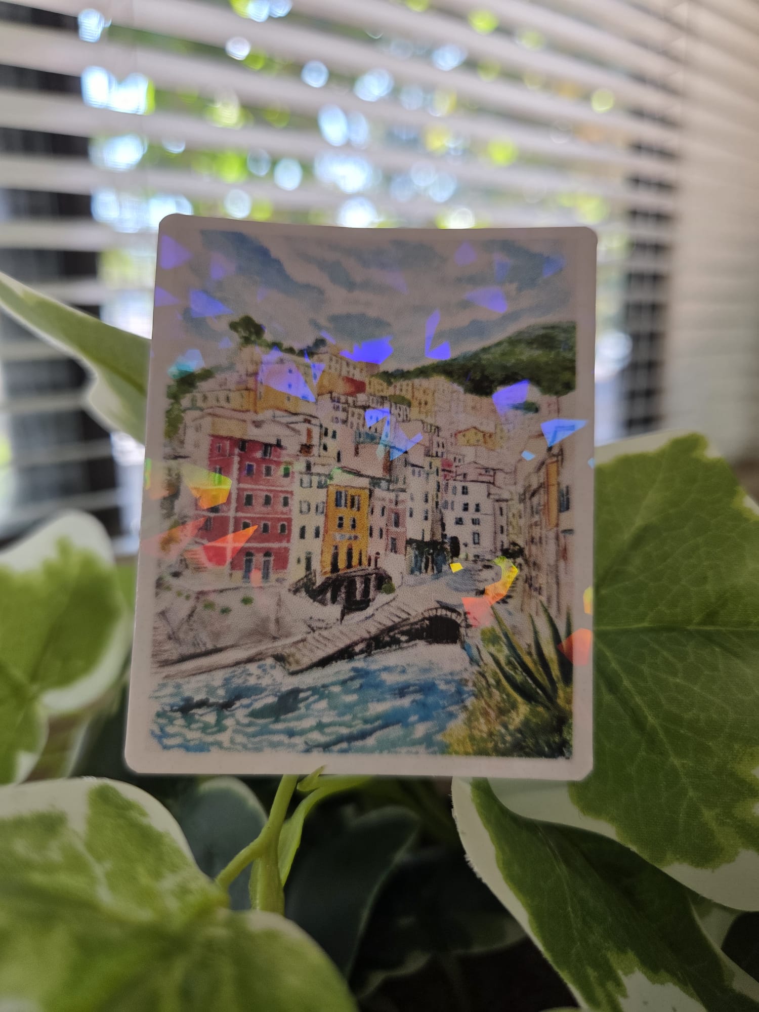 Holographic Italian Cinque Terre Vinyl Sticker