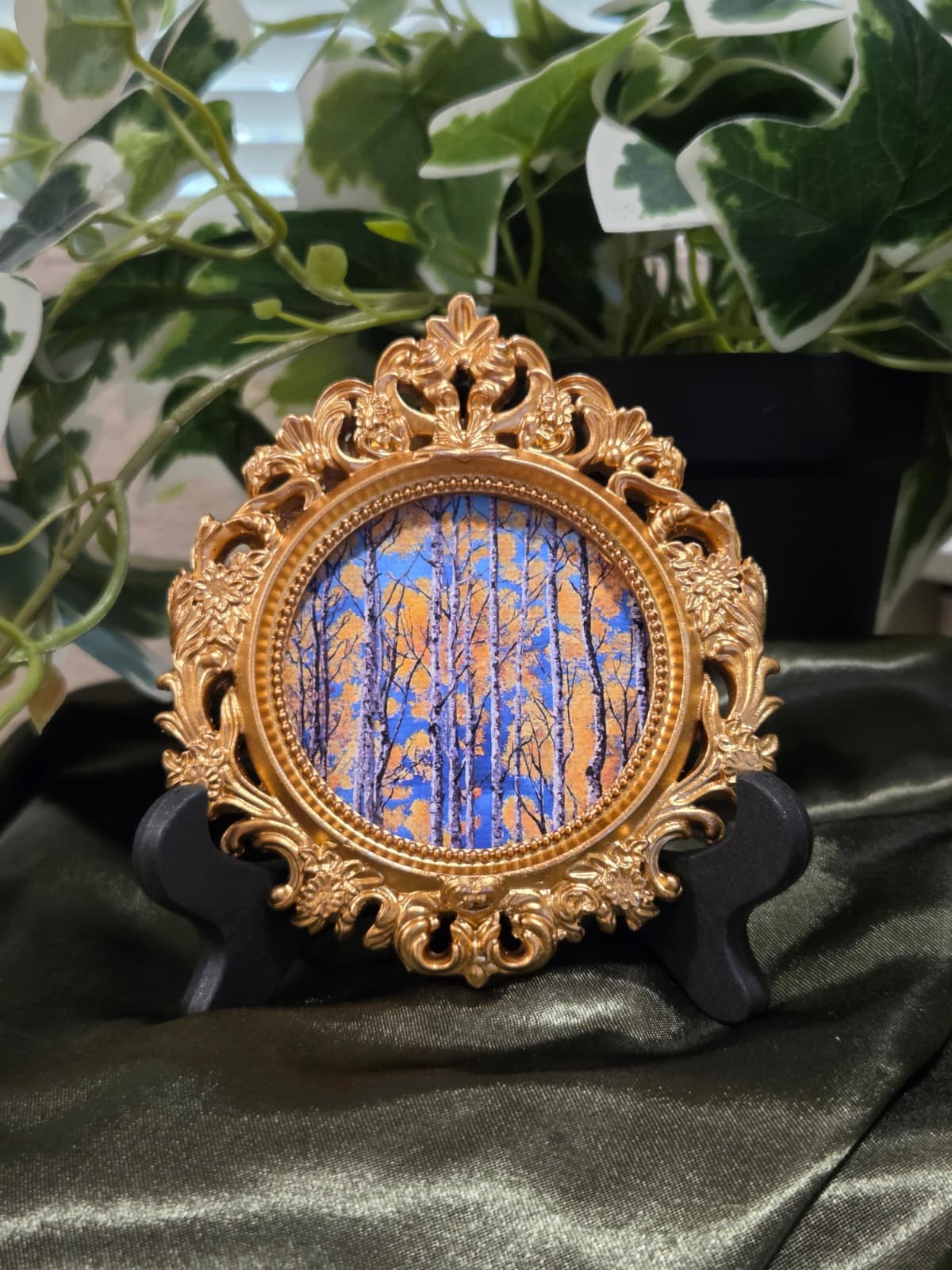 Vintage Ornate Gold Framed Forest Art Print