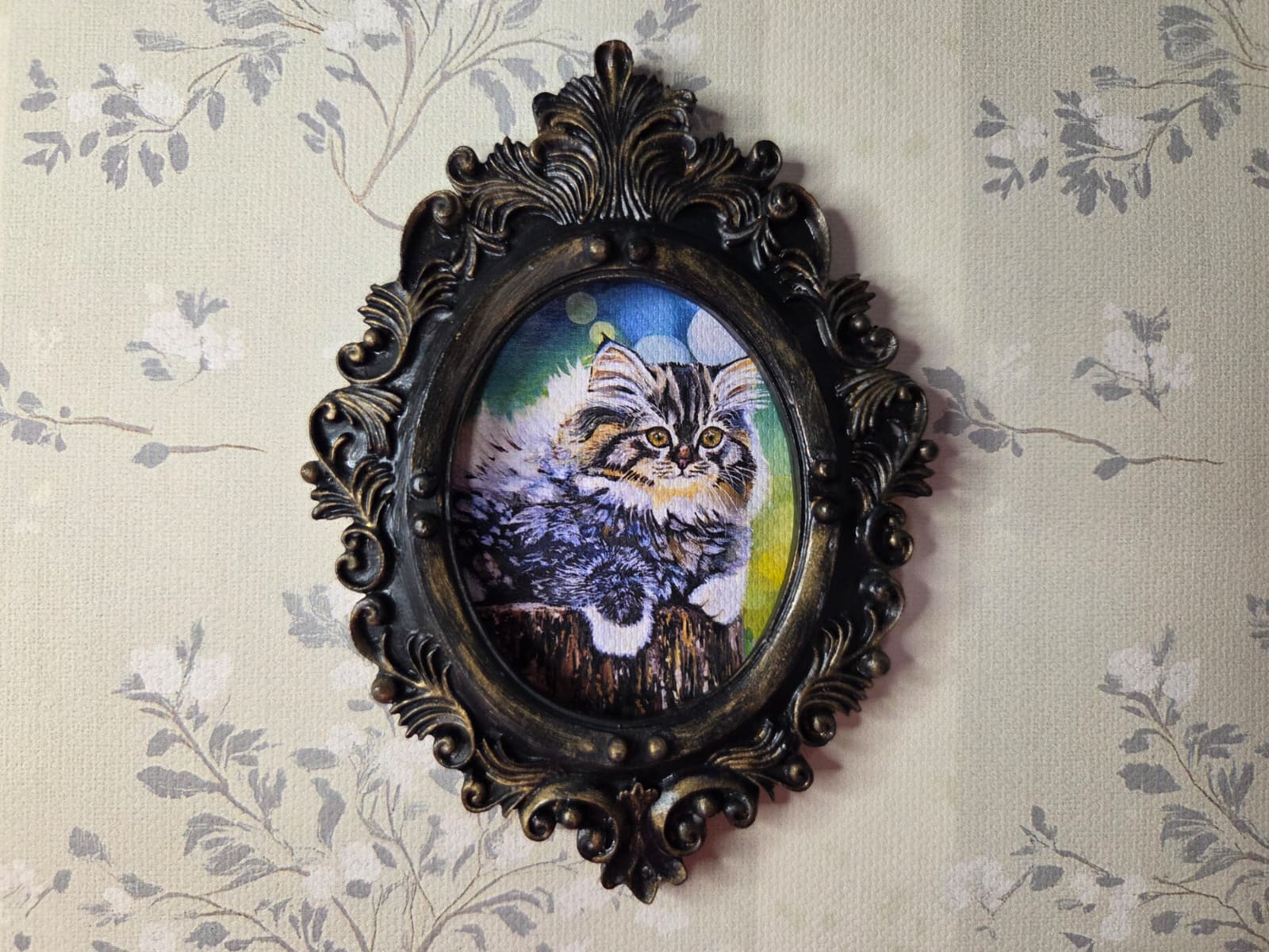 Cute Kitten Cat Portrait Framed