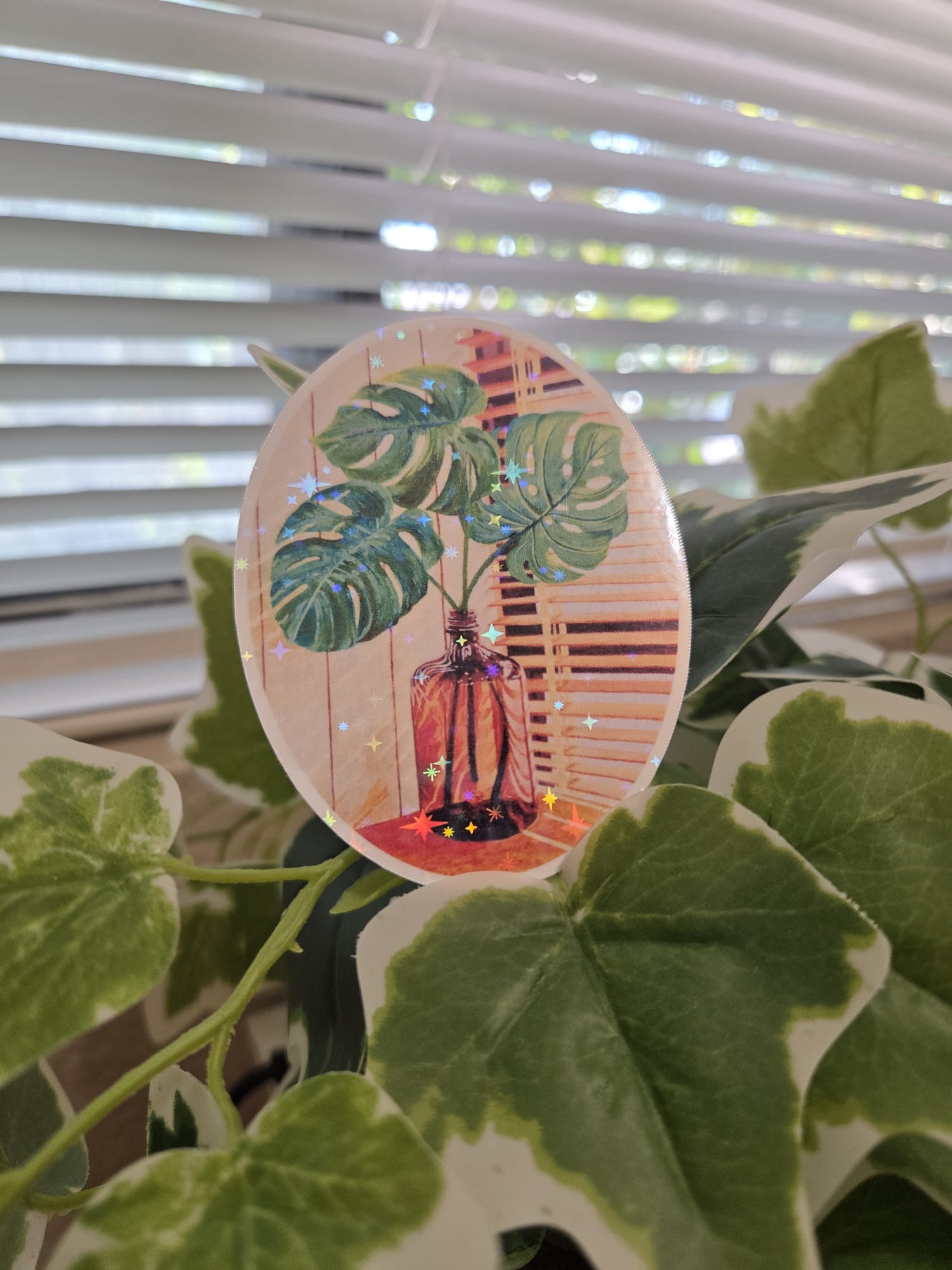 Monstera Deliciosa Swiss Leaf Plant Art Vinyl Sticker