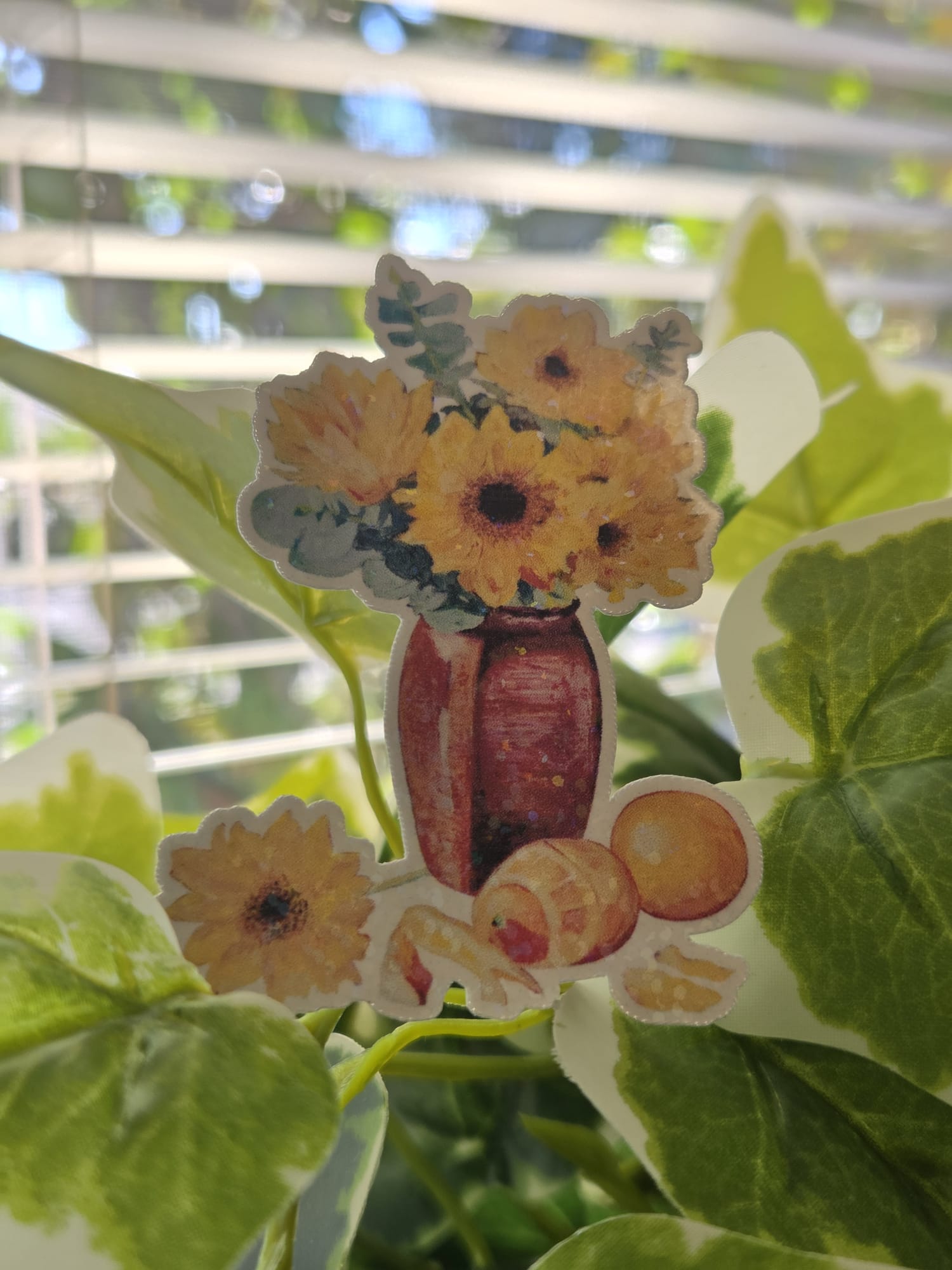 Sunflower Vase Still Life Vinyl Sticker