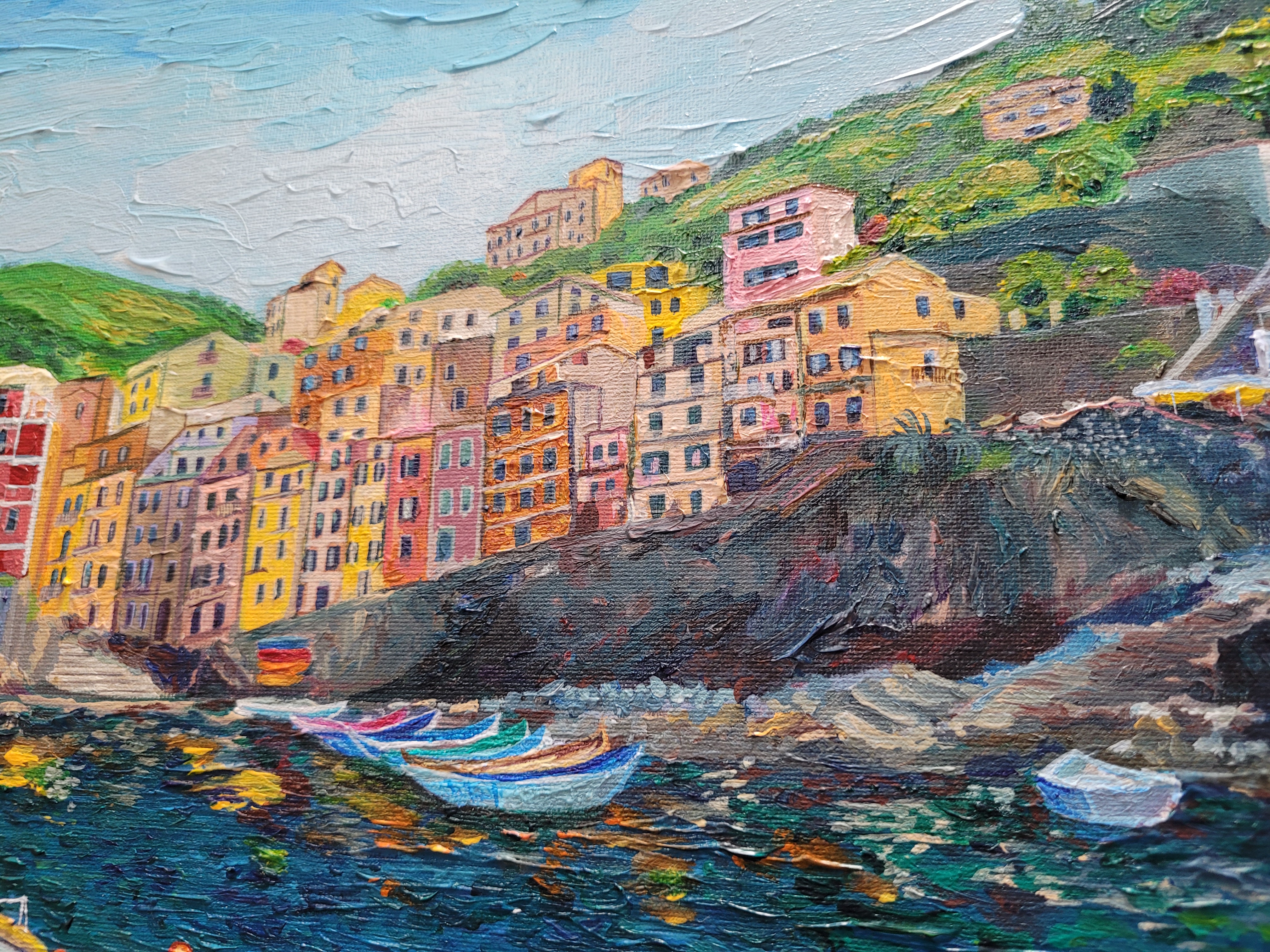 Cinque Terre Italy Acrylic Painting 