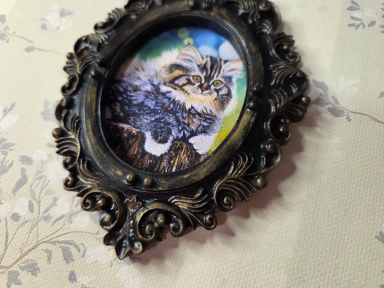 Cute Kitten Cat Portrait Framed
