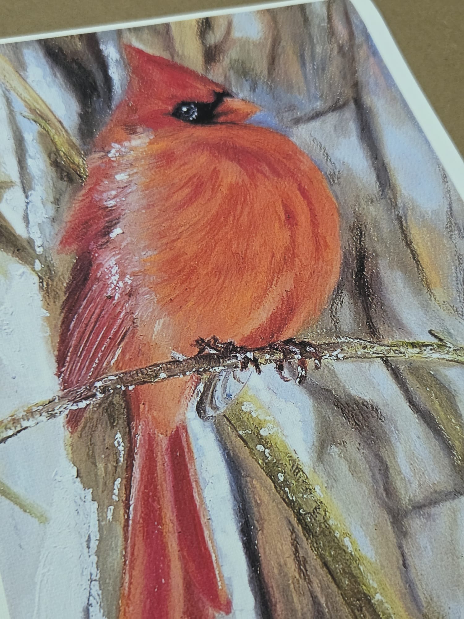 Art Print Red Cardinal Bird from Original Painting