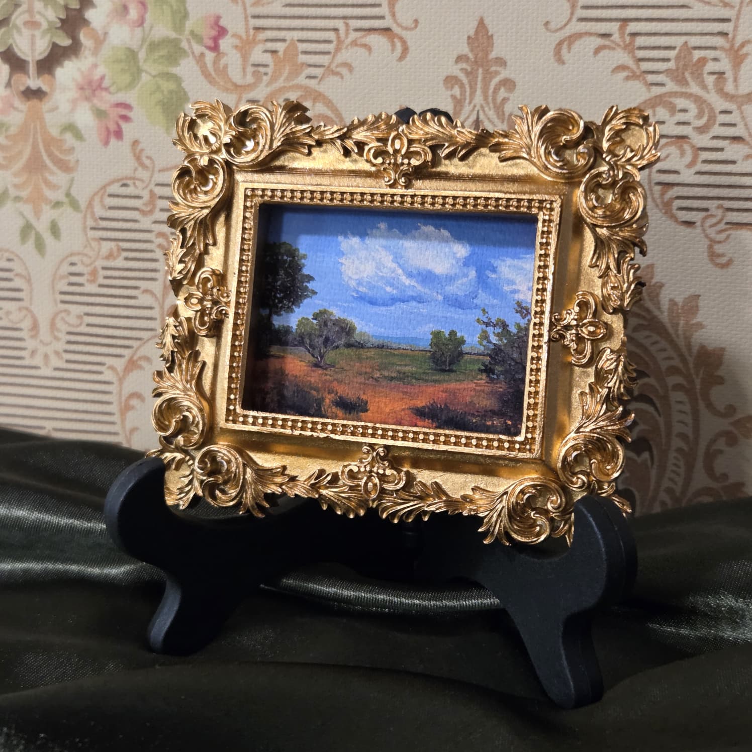 Mini Art Print Trees Landscape From Original Painting 