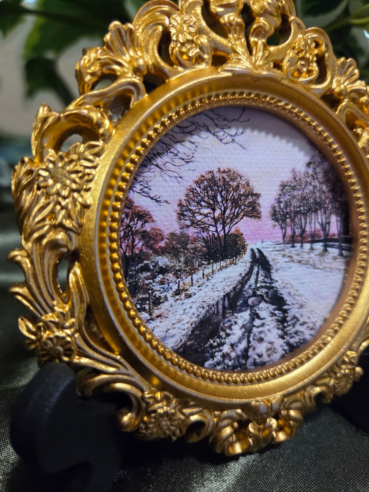 Mini Art Print Snow Trees Landscape From Original Painting 