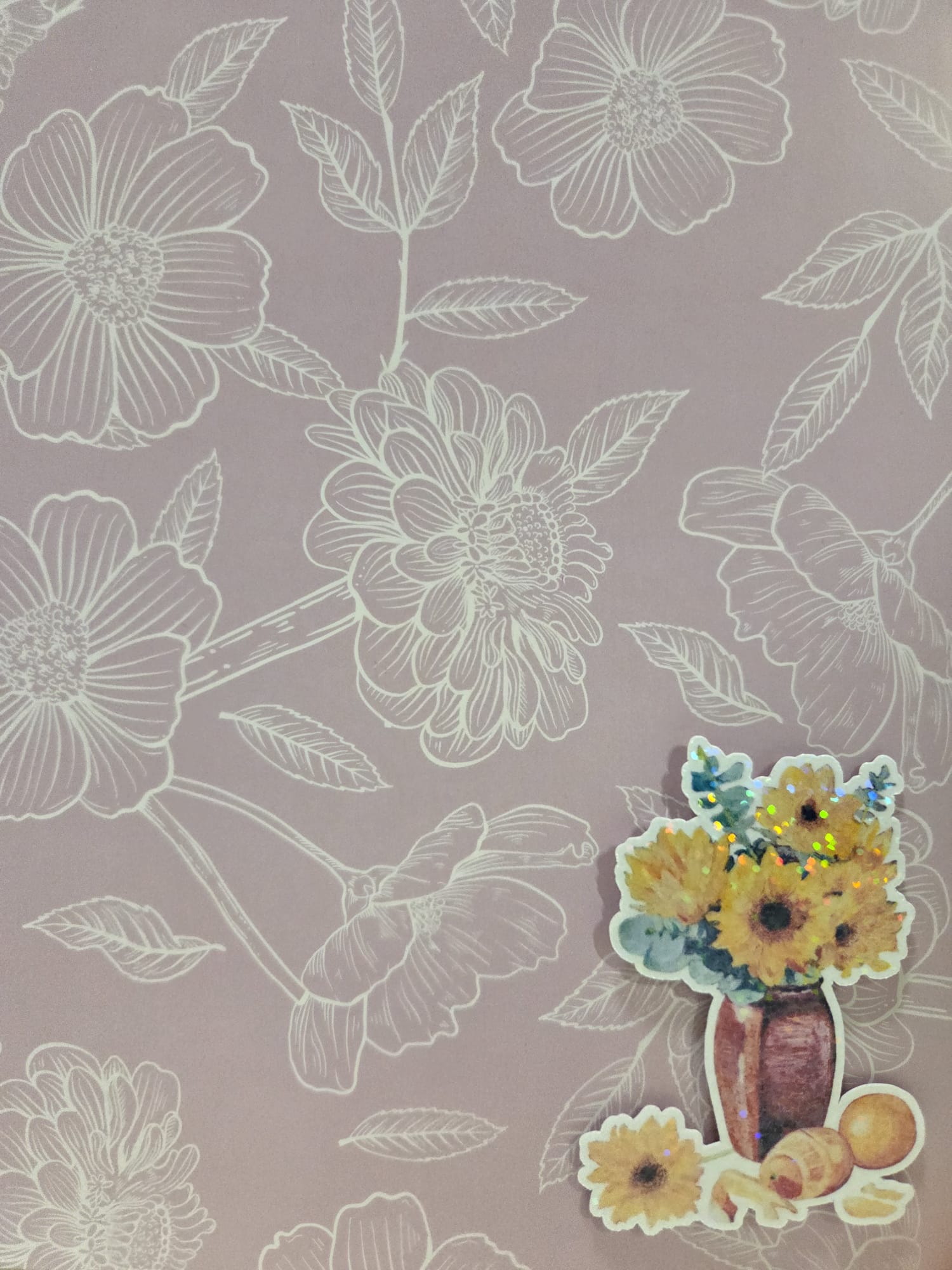 Sunflower Vase Still Life Vinyl Sticker