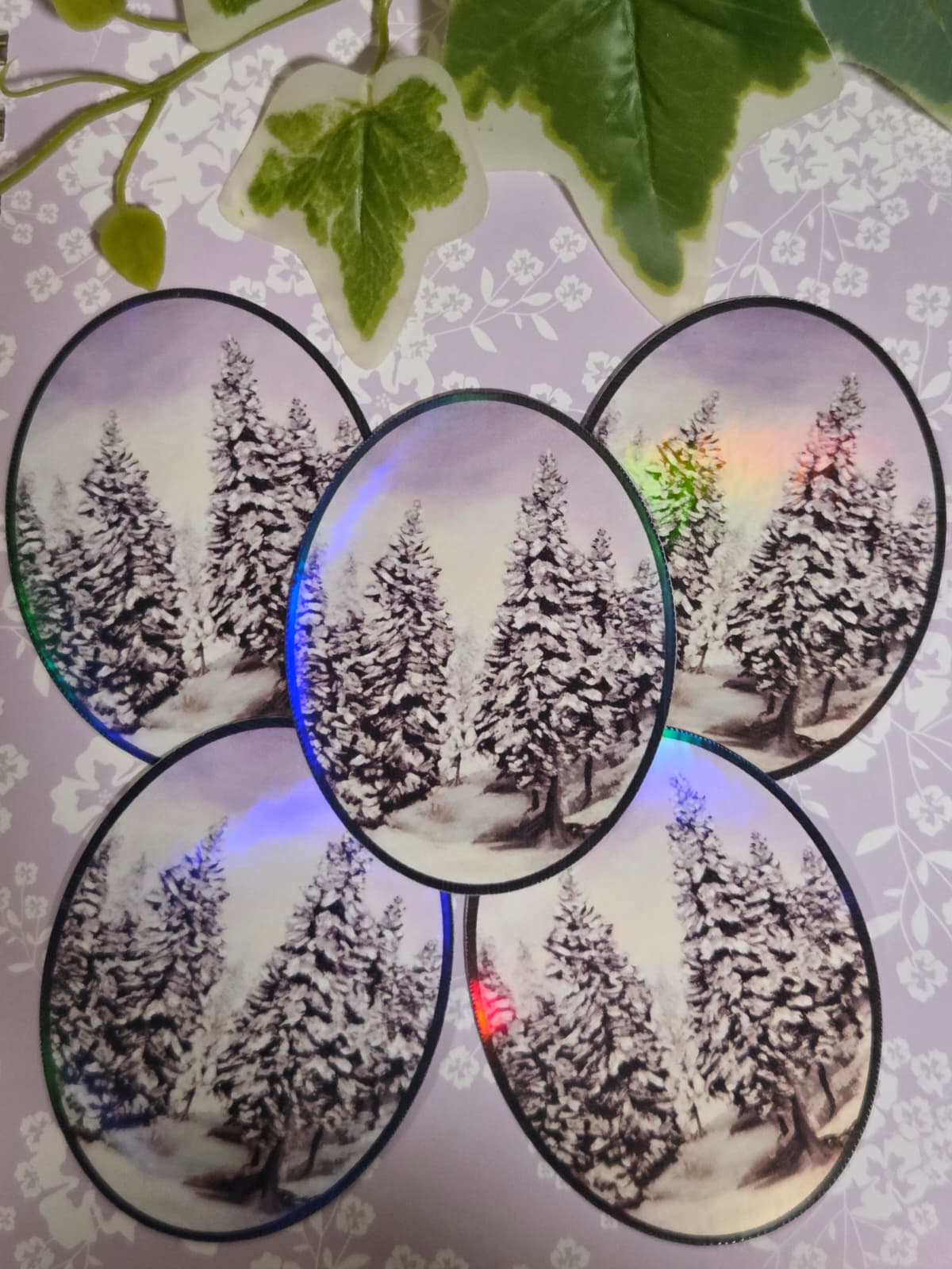 Winter Forest Holographic Sticker