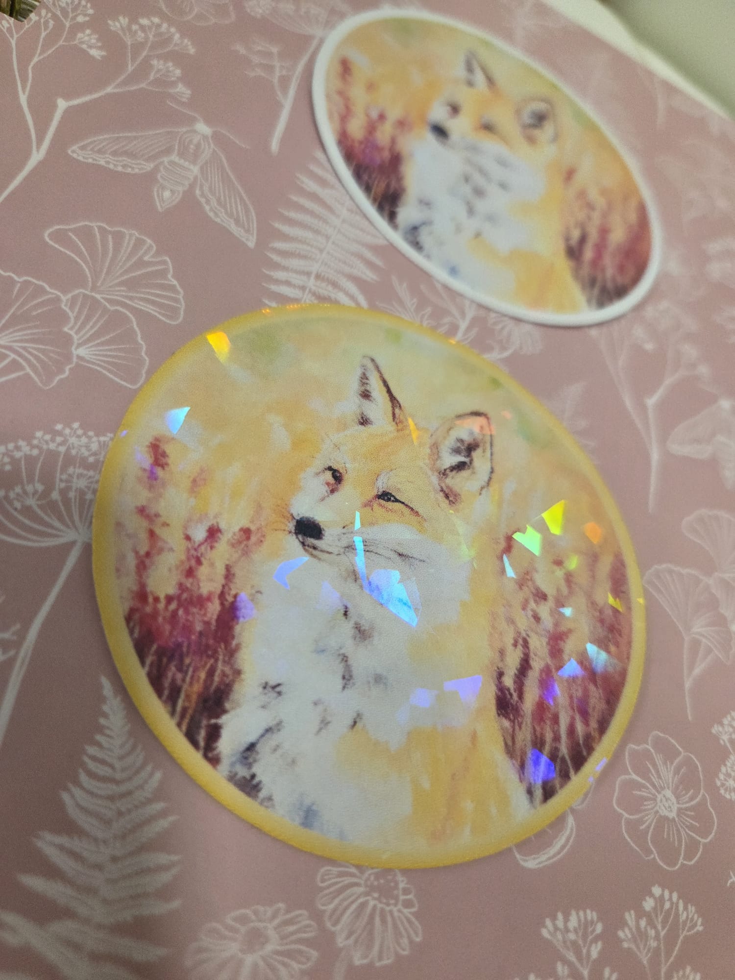 Vinyl Sticker Red Fox Portrait Small Holographic
