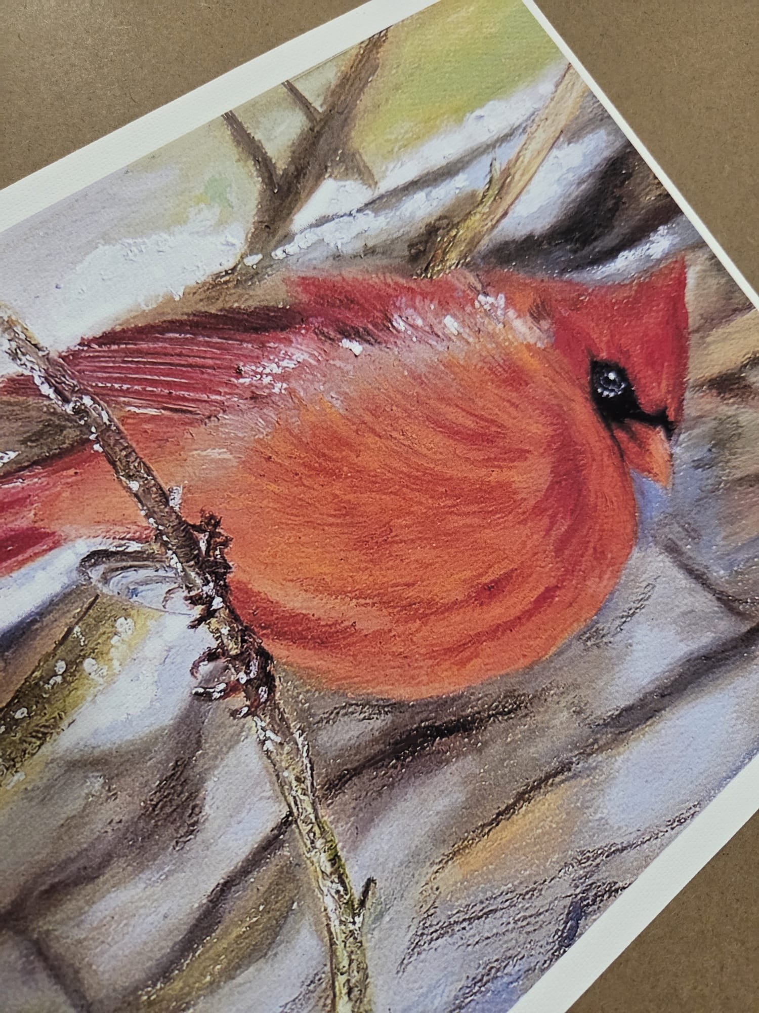 Art Print Red Cardinal Bird from Original Painting