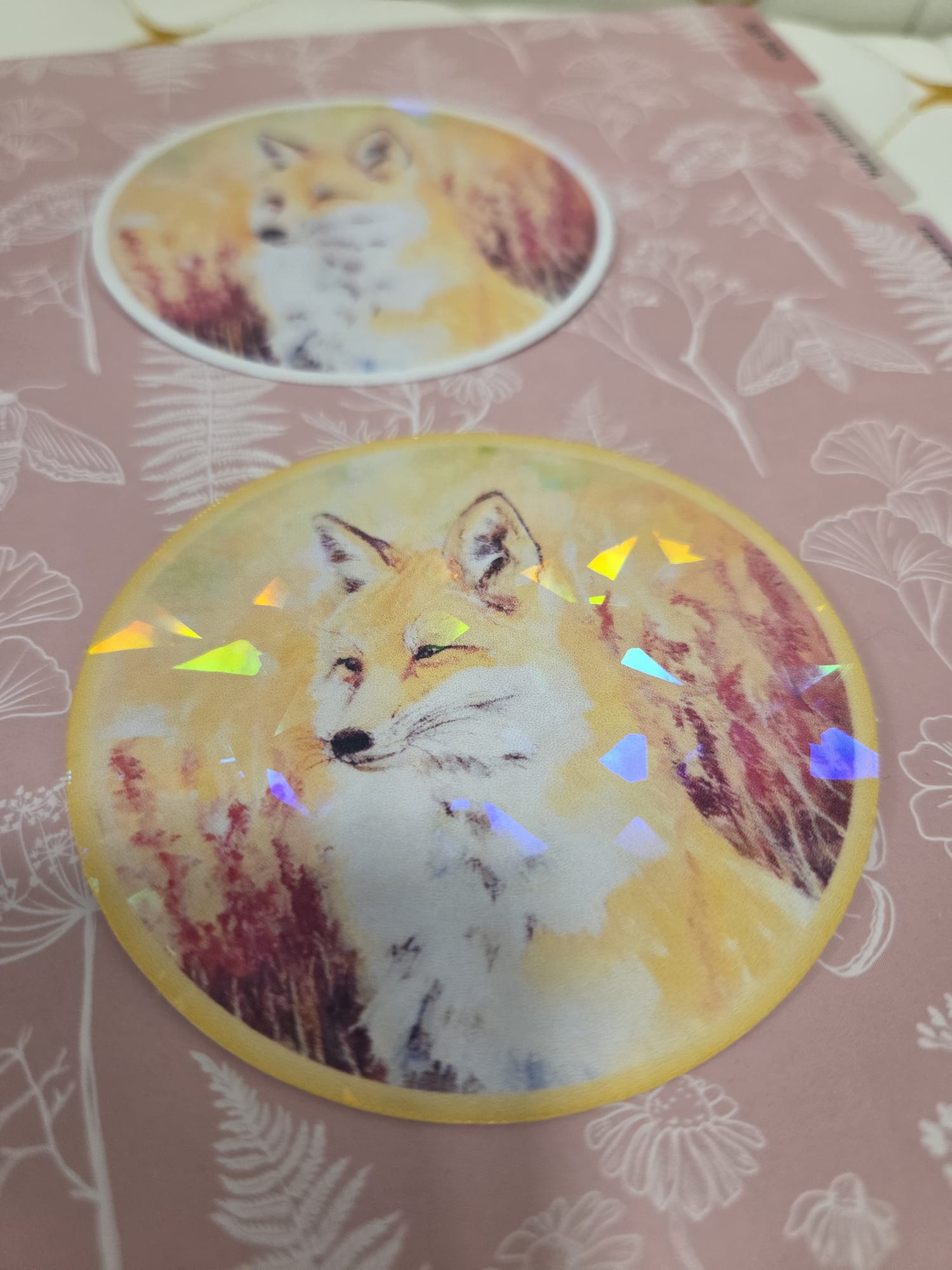Vinyl Sticker Red Fox Portrait Small Holographic