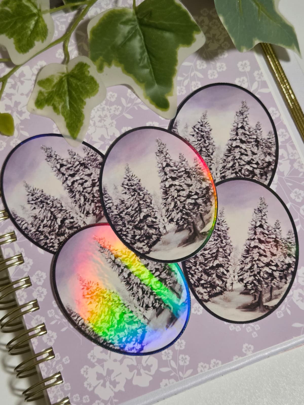 Winter Forest Holographic Sticker