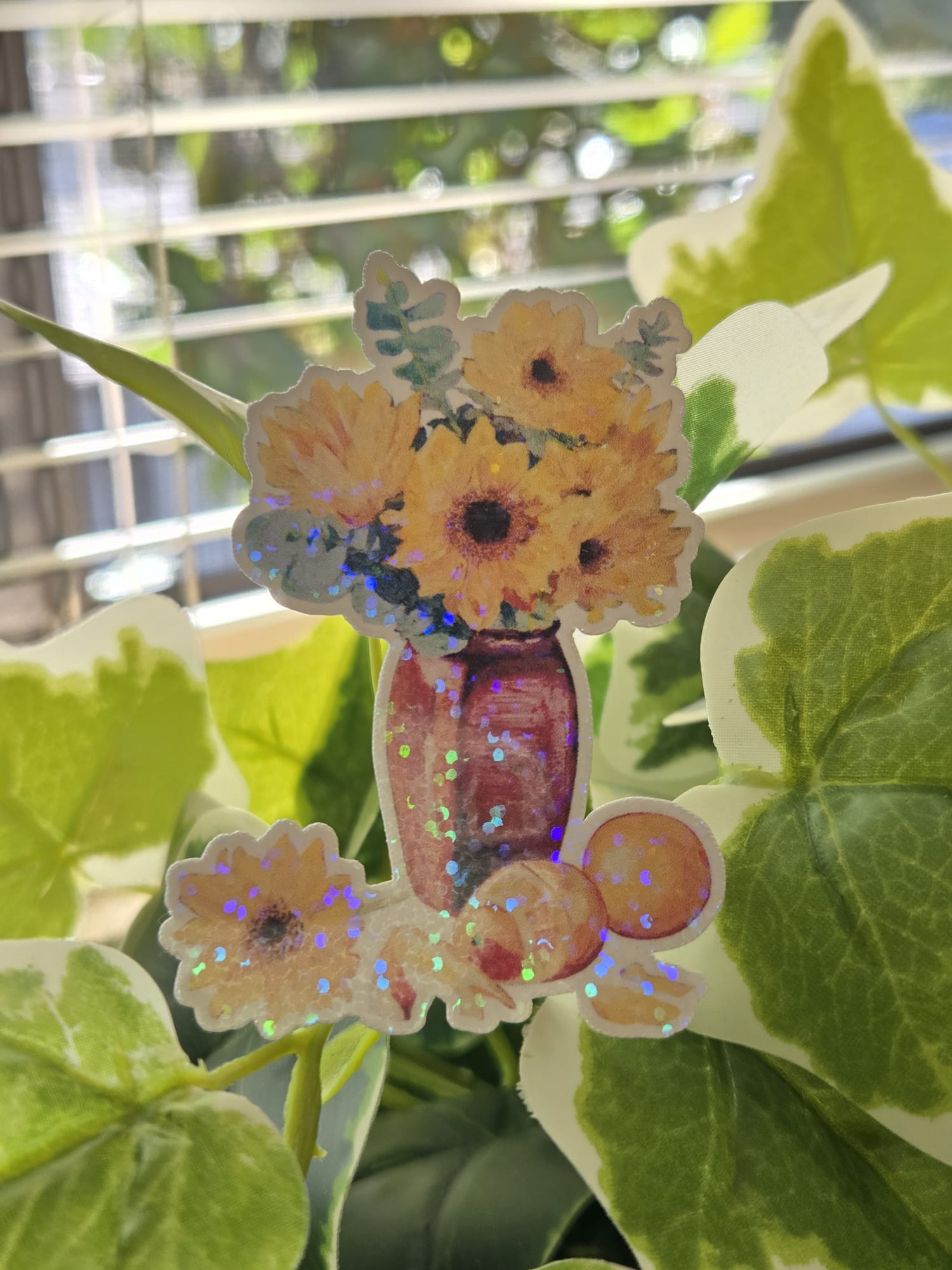 Sunflower Vase Still Life Vinyl Sticker