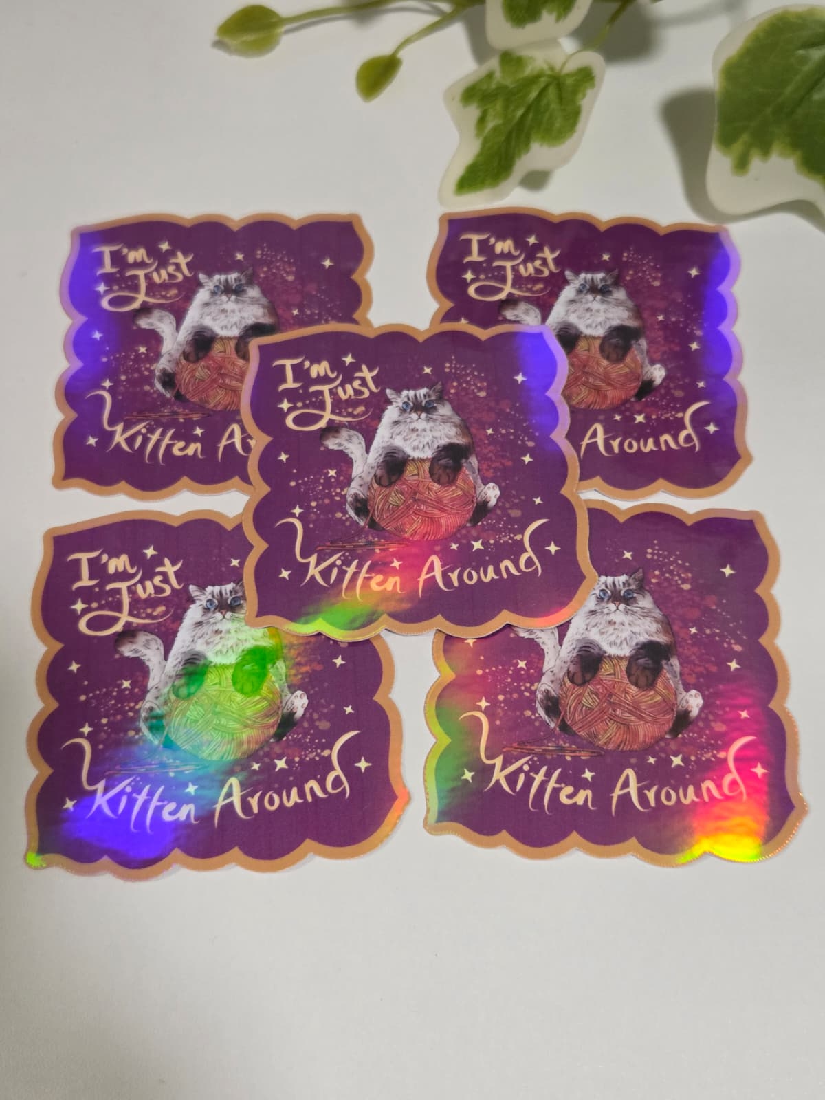 Vinyl Sticker Cat Kitten Yarn Vinyl Sticker