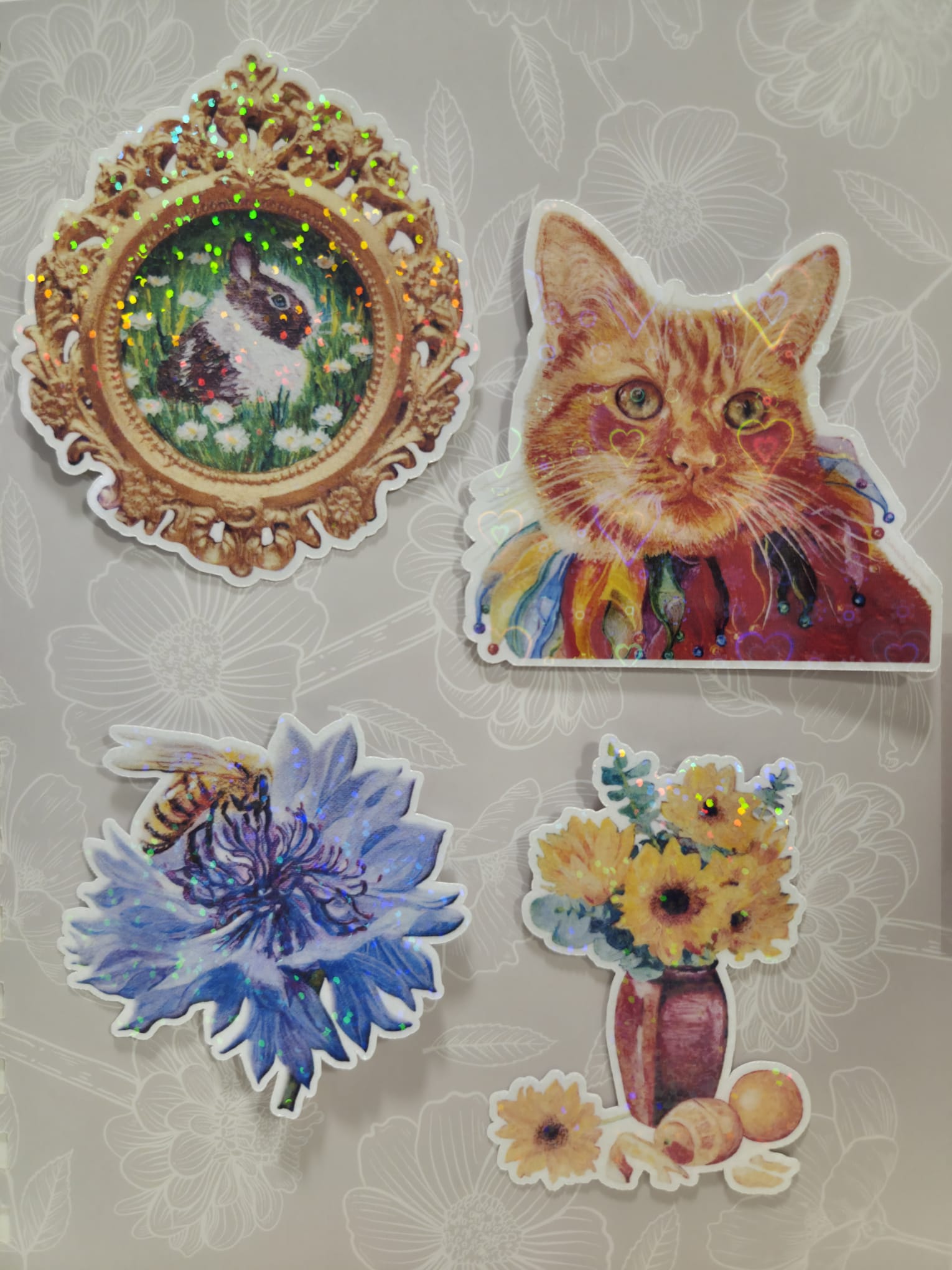 Vinyl Sticker Teddy Bear Still Life Painting