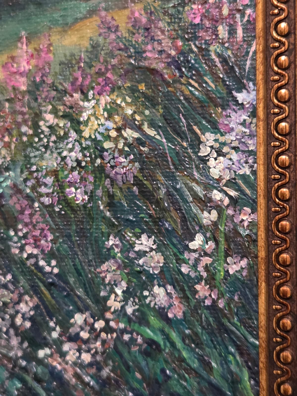 ORIGINAL Mountain Landscape 8"x10" Acrylic Painting Ornate Vintage Picture Frame
