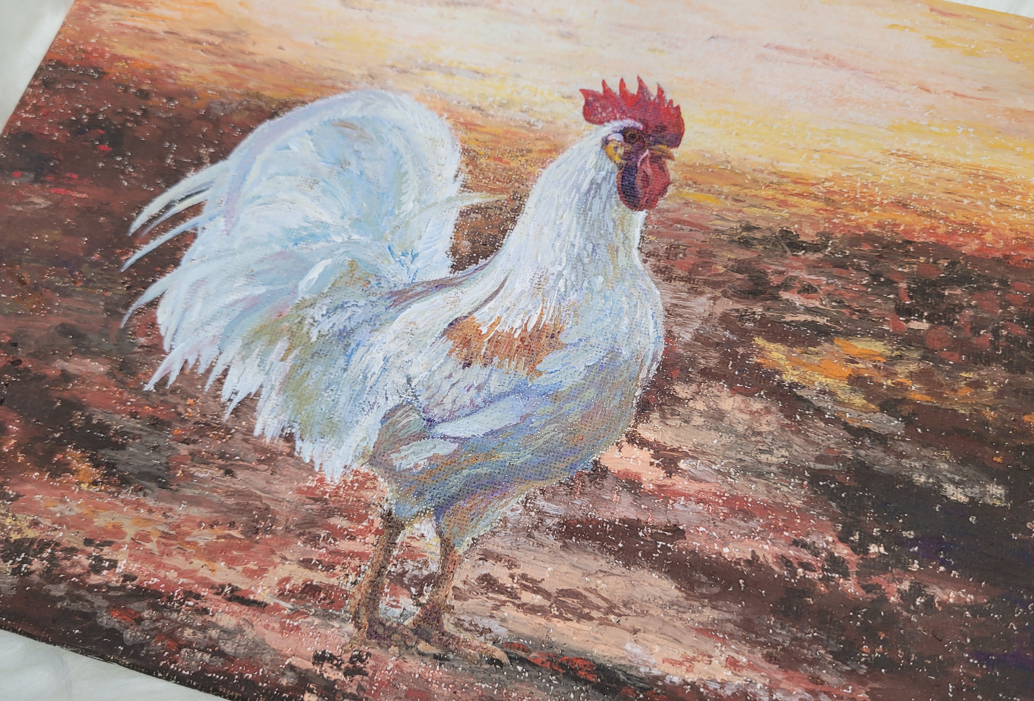 White Rooster Painting 