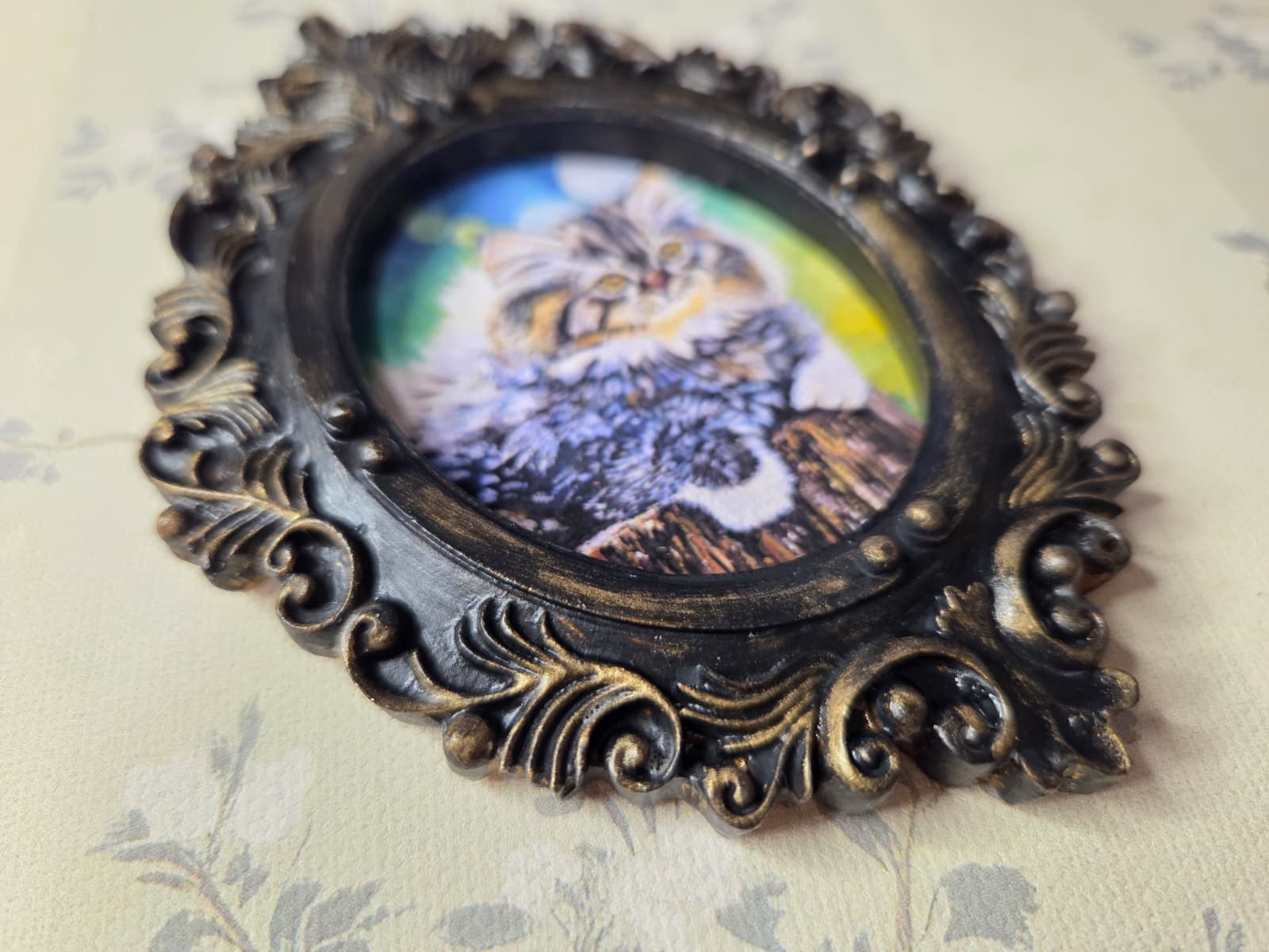 Cute Kitten Cat Portrait Framed