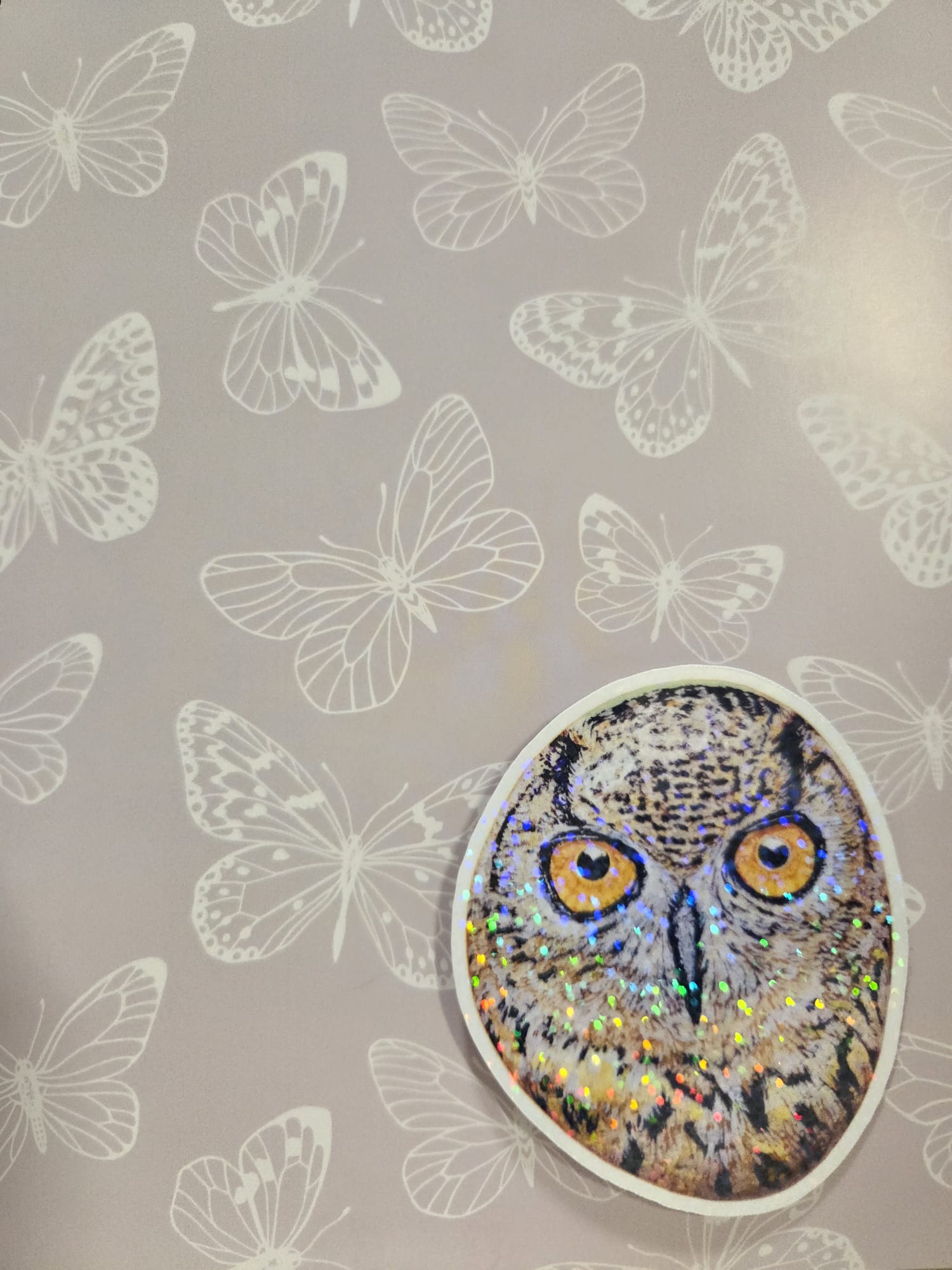 Holographic Great Horned Owl Vinyl Sticker