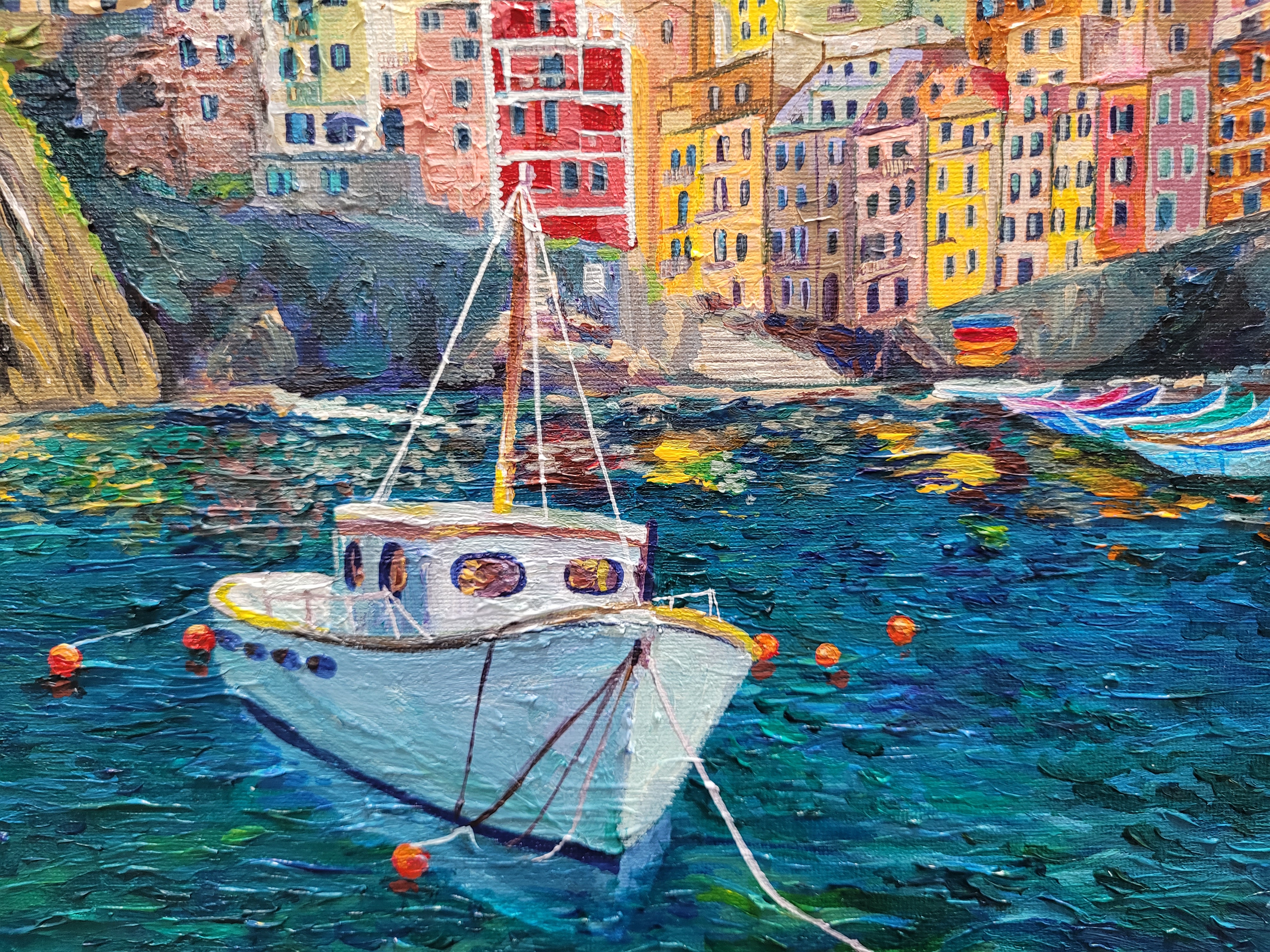 Cinque Terre Italy Acrylic Painting 