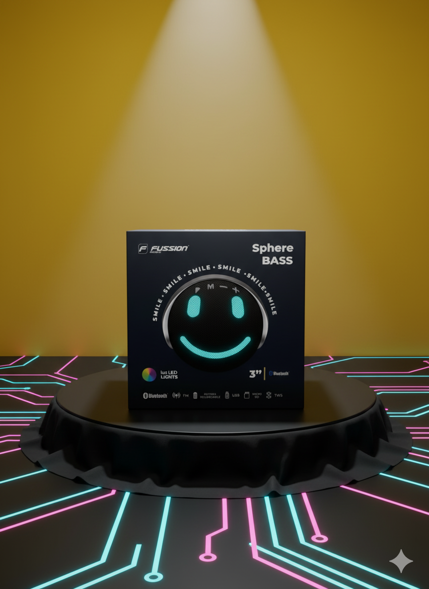 Altavoz inteligente con diseño sonriente (         )