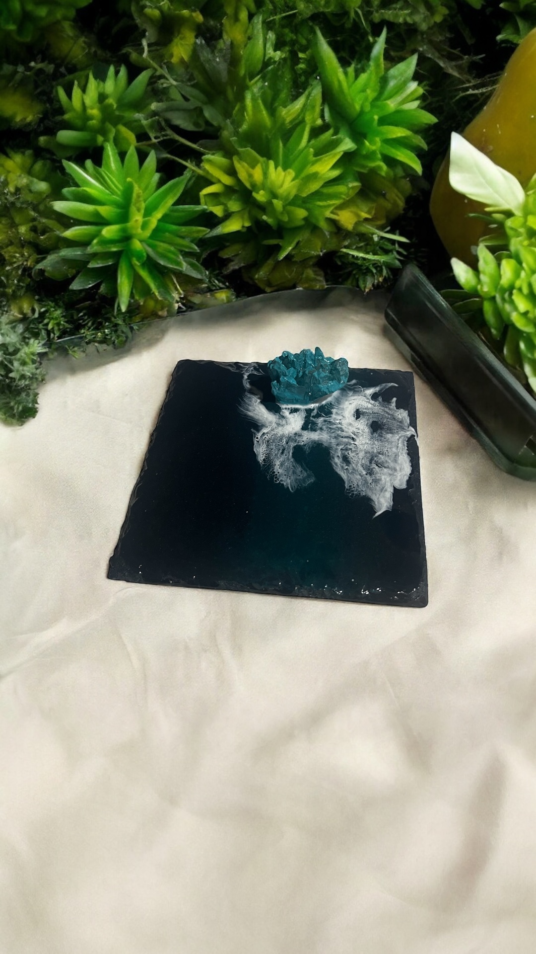 Base decorativa de pizarra con glaciar hecho de Cuarzo