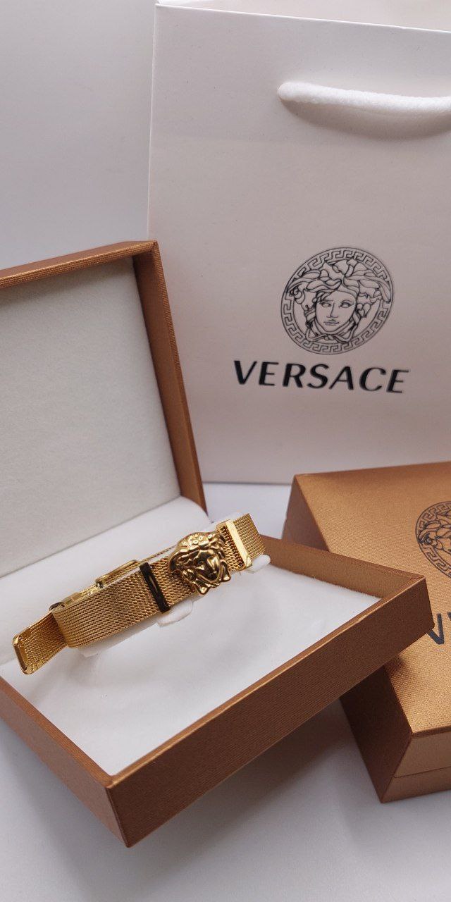Bracelet Unisexe en Acier Doré – Style Ceinture Versace