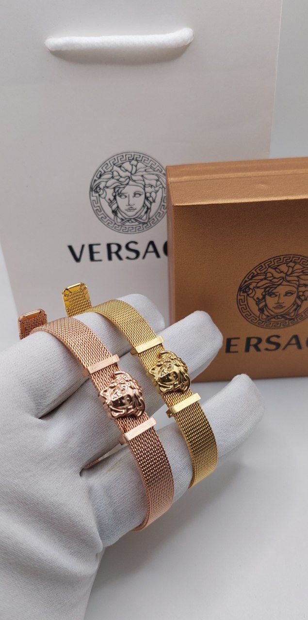 Bracelet Unisexe en Acier Doré – Style Ceinture Versace
