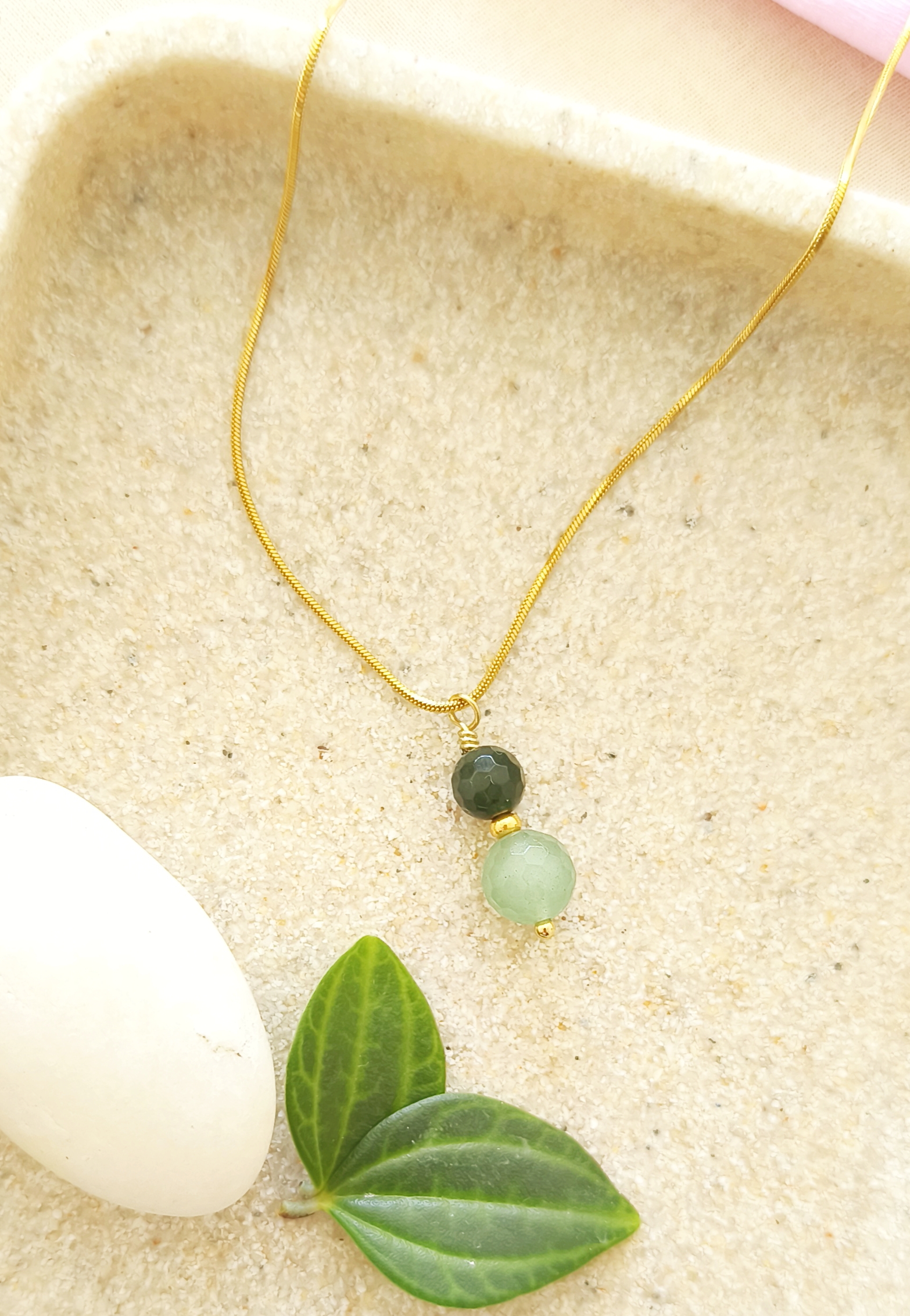 Mosagaat & Aventurijn ketting