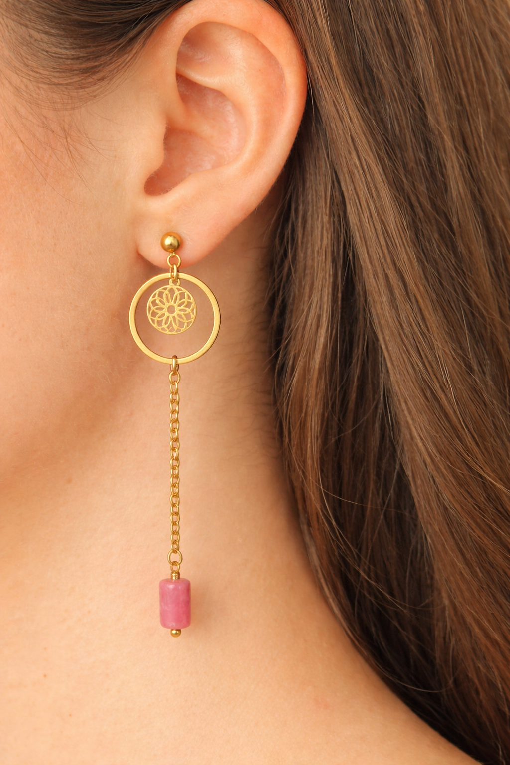 Rhodochrosiet oorbellen