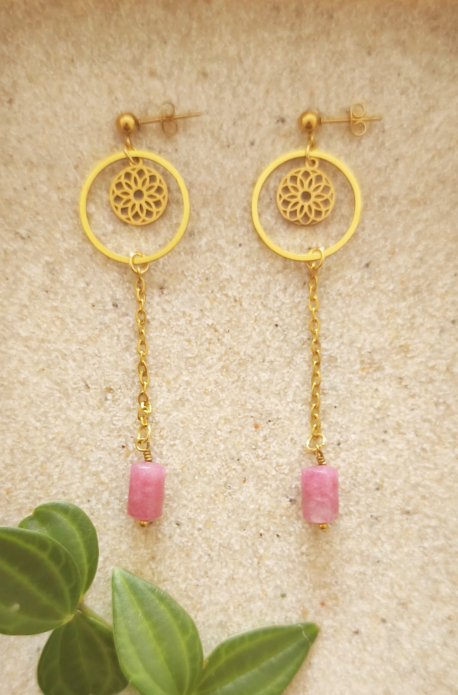 Rhodochrosiet oorbellen