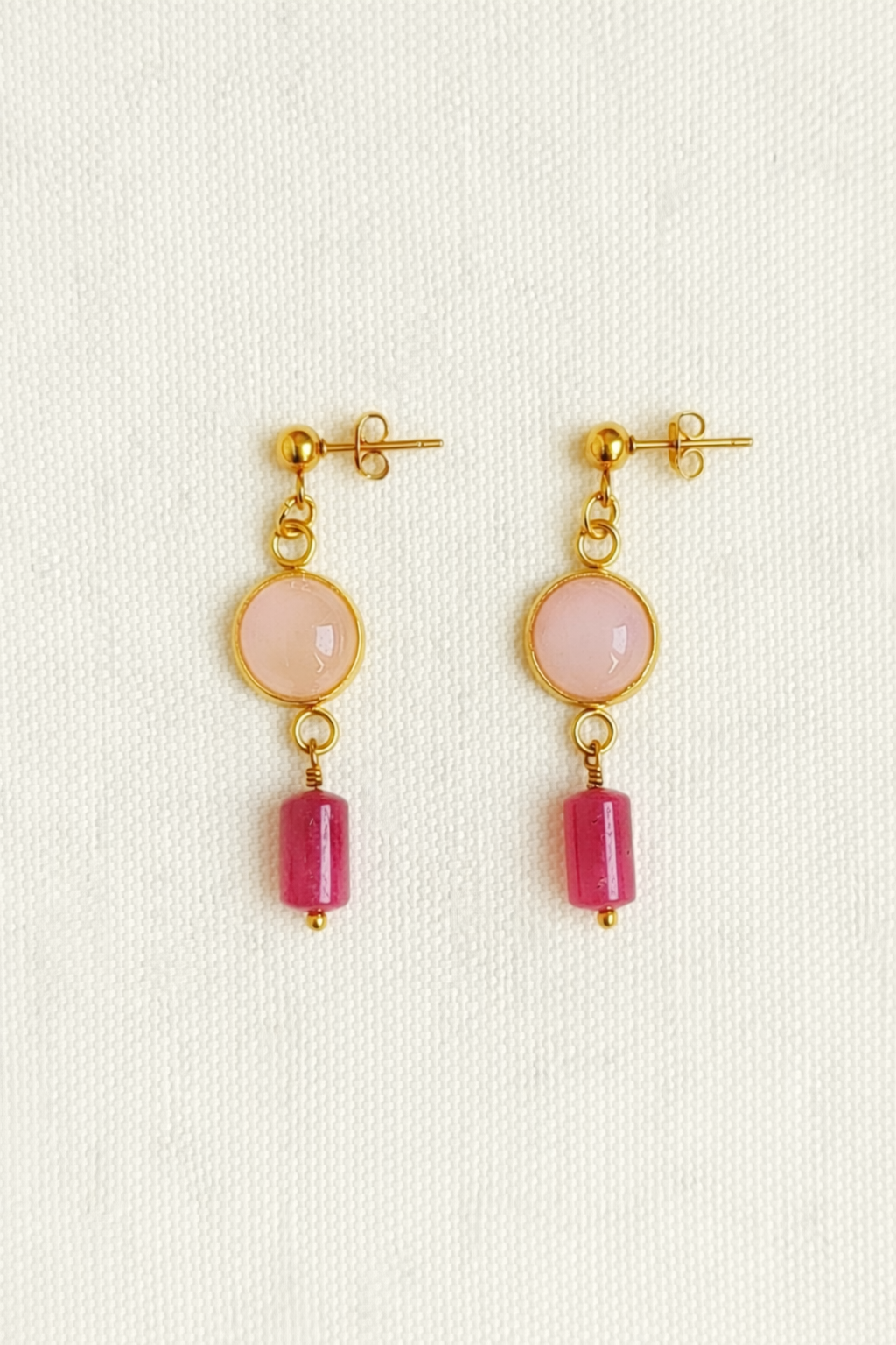 Rozenkwarts oorbellen