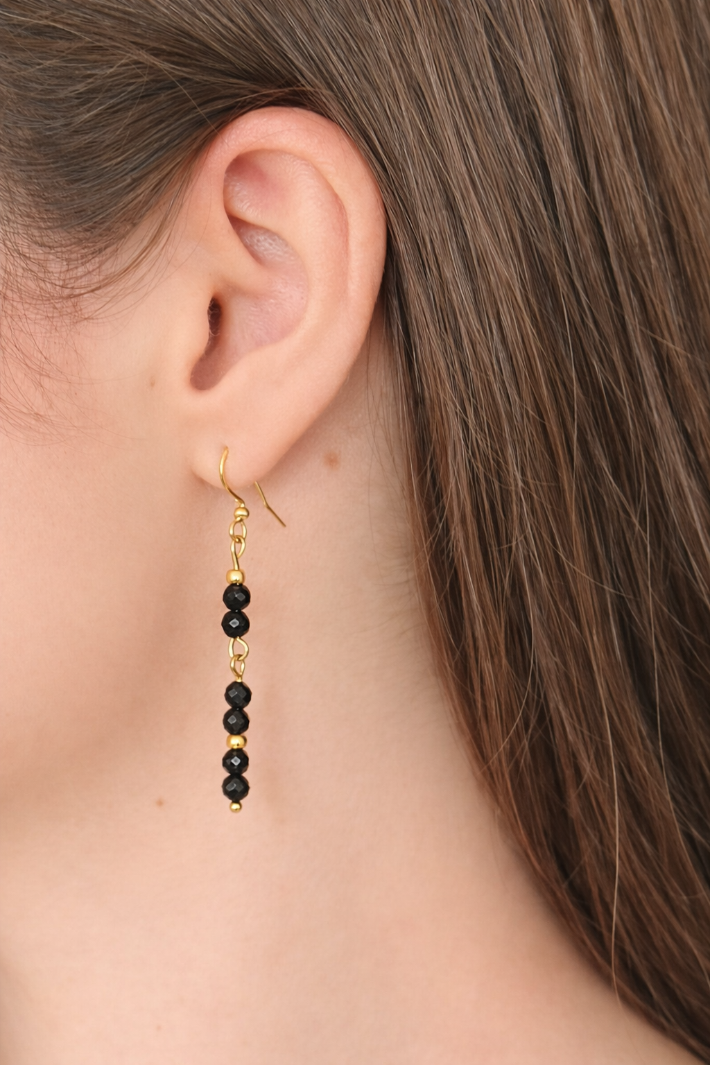 Onyx oorbellen