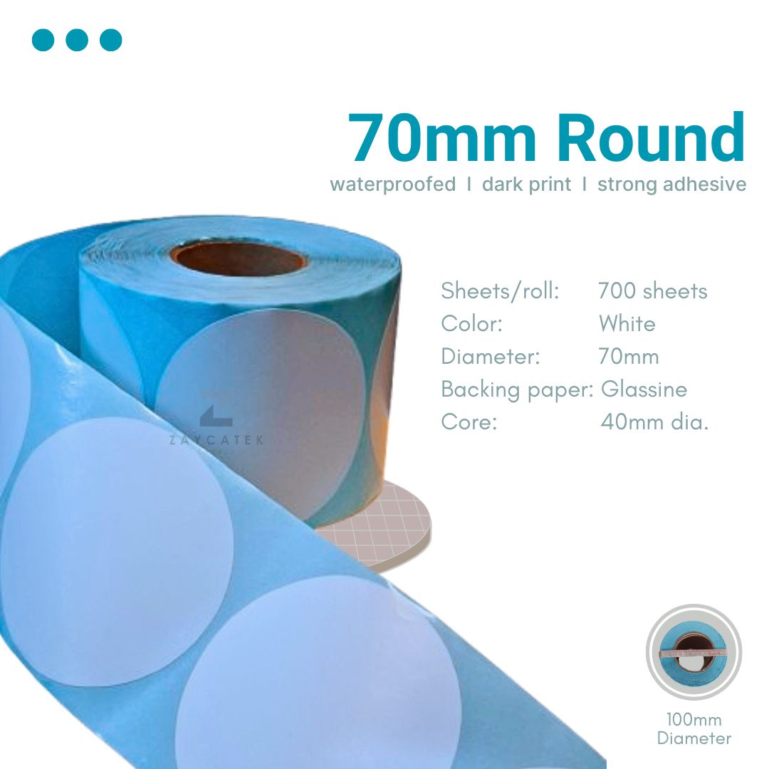70mm (700pcs) High Quality Waterproof Round Thermal Barcode Sticker Paper for Label