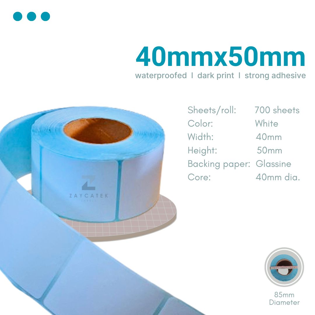 40mmx50mm (700pcs) High Quality Waterproof Thermal Barcode Sticker Paper for Label