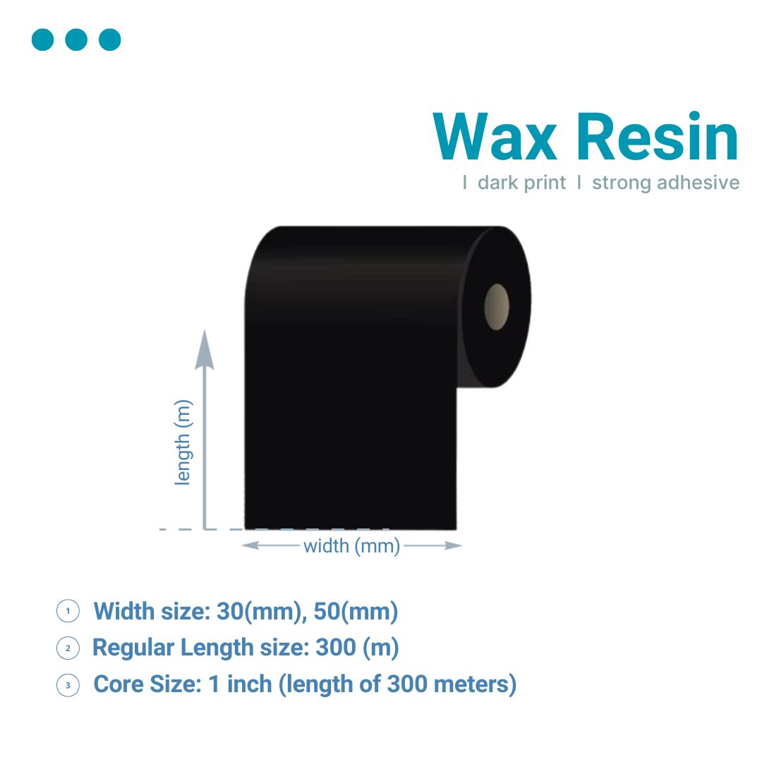 WAX RESIN 300m High Quality  Barcode Thermal Transfer Printer Ribbon