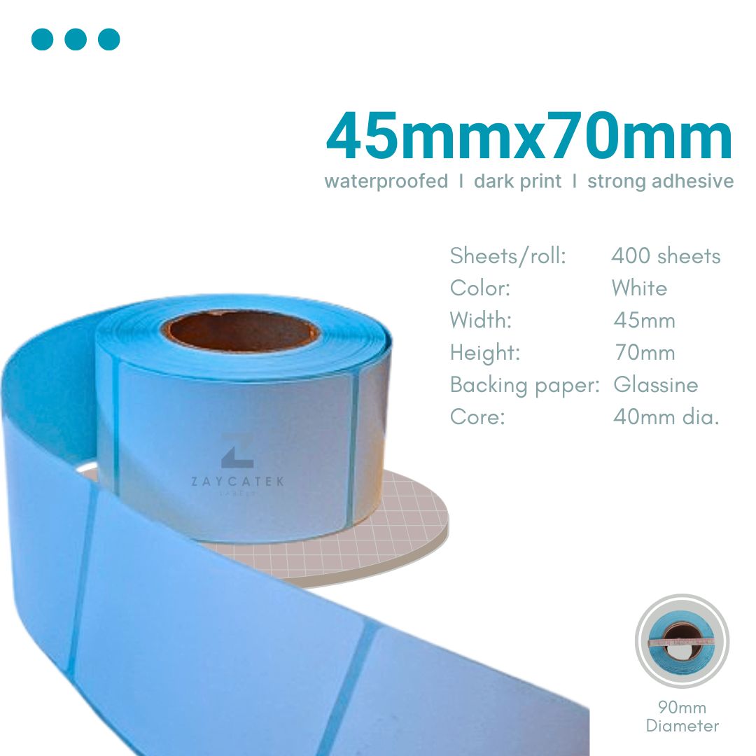 45mmx70mm (400pcs) High Quality Waterproof Thermal Barcode Sticker Paper for Label