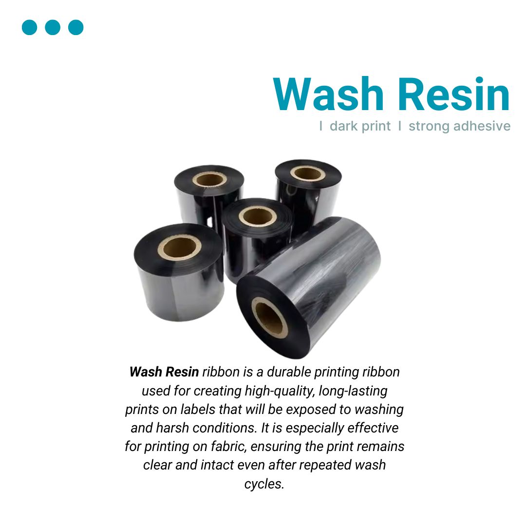 WASH RESIN 300m High Quality  Barcode Thermal Transfer Printer Ribbon - Wash Care Label