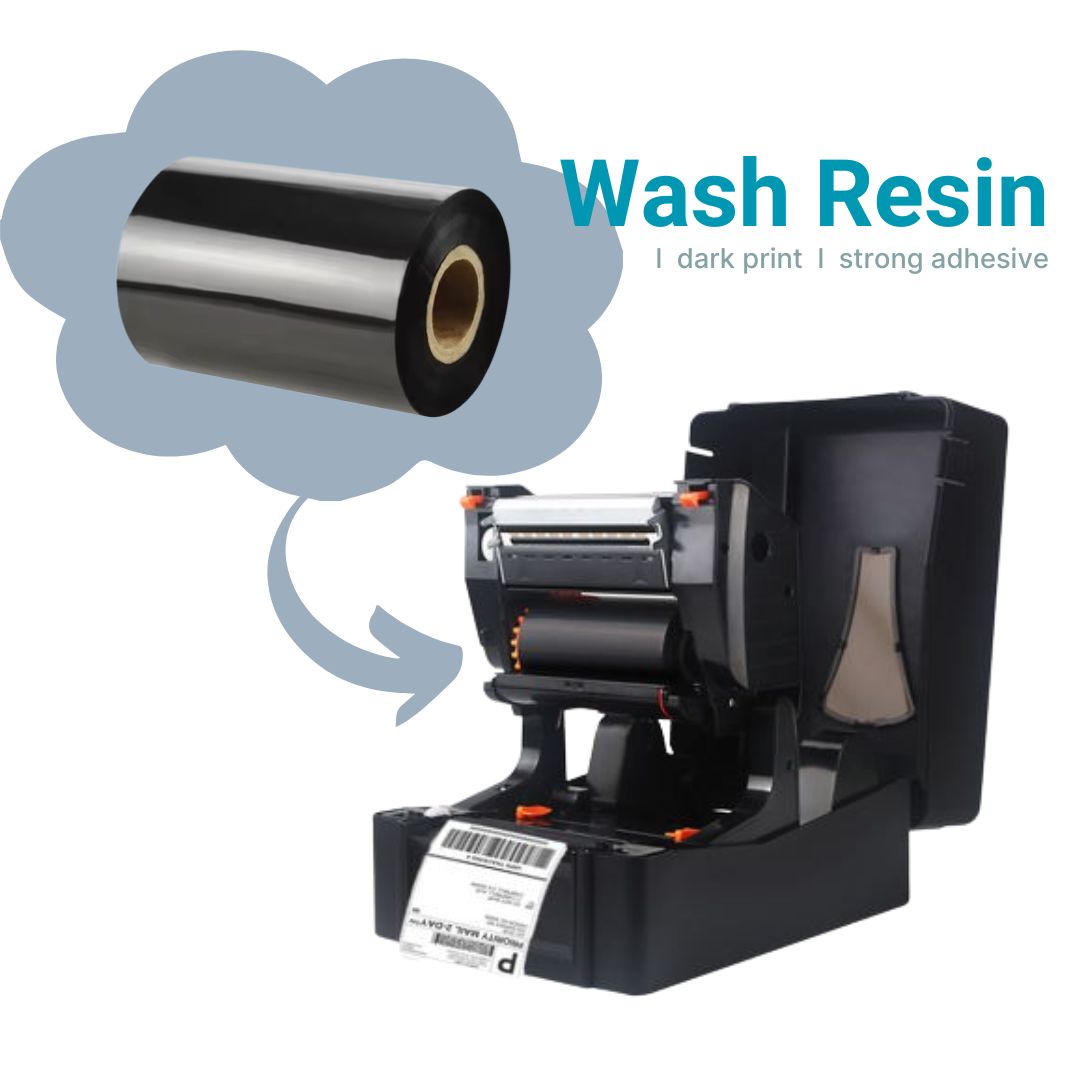 WASH RESIN 300m High Quality  Barcode Thermal Transfer Printer Ribbon - Wash Care Label