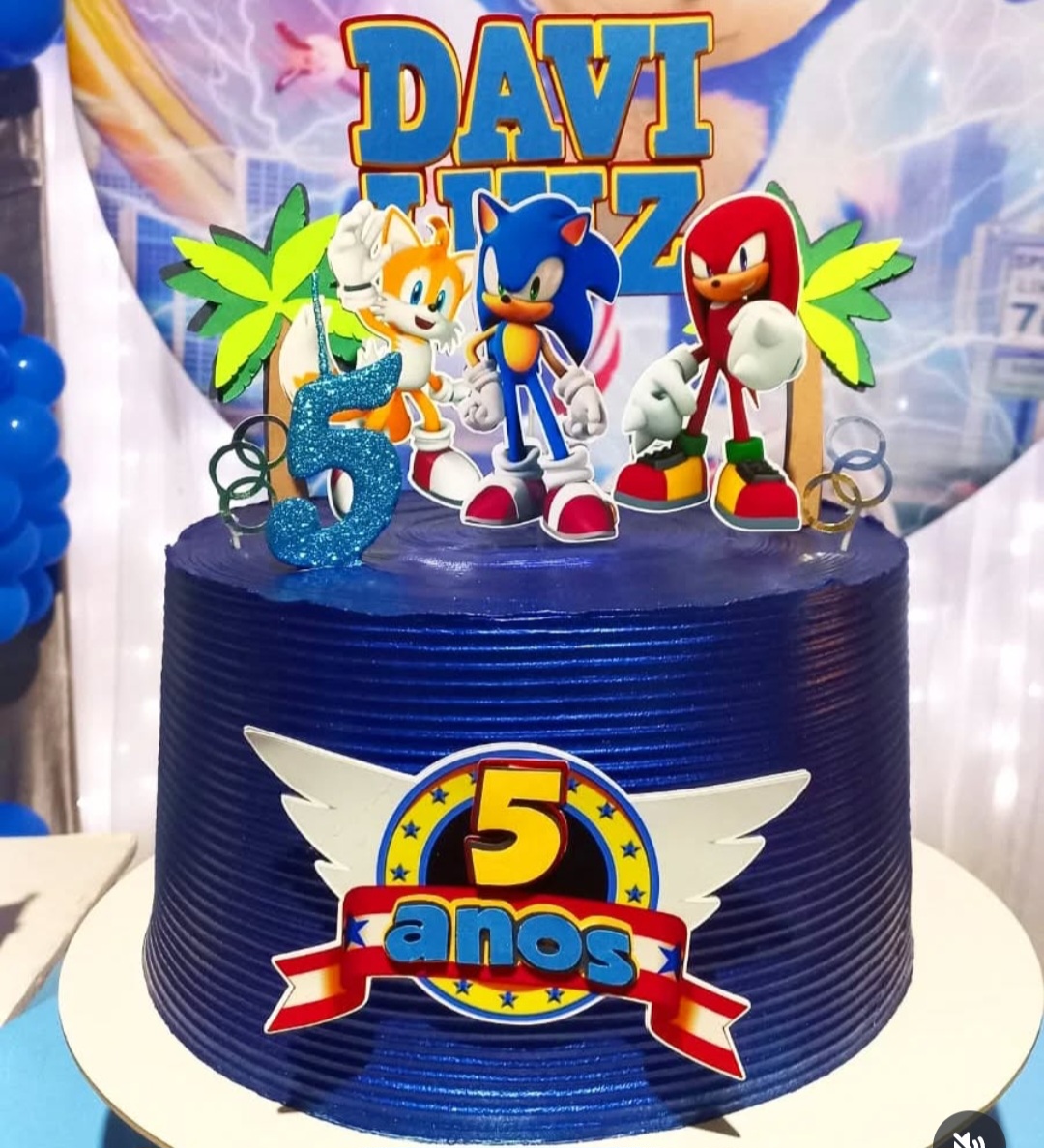 Topo de Bolo de aniversário Sonic