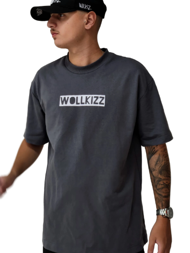 Camiseta Oversized Cinza Chumbo Wollkizz