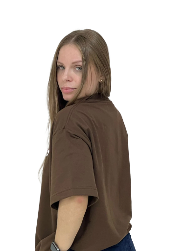 Camiseta Oversized Marrom Wollkizz