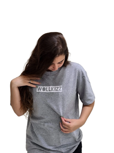 Camiseta Oversized Cinza Wollkizz