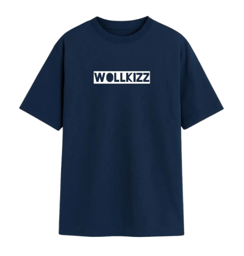 Camiseta Oversized Azul Marinho Wollkizz