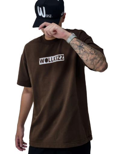 Camiseta Oversized Marrom Wollkizz