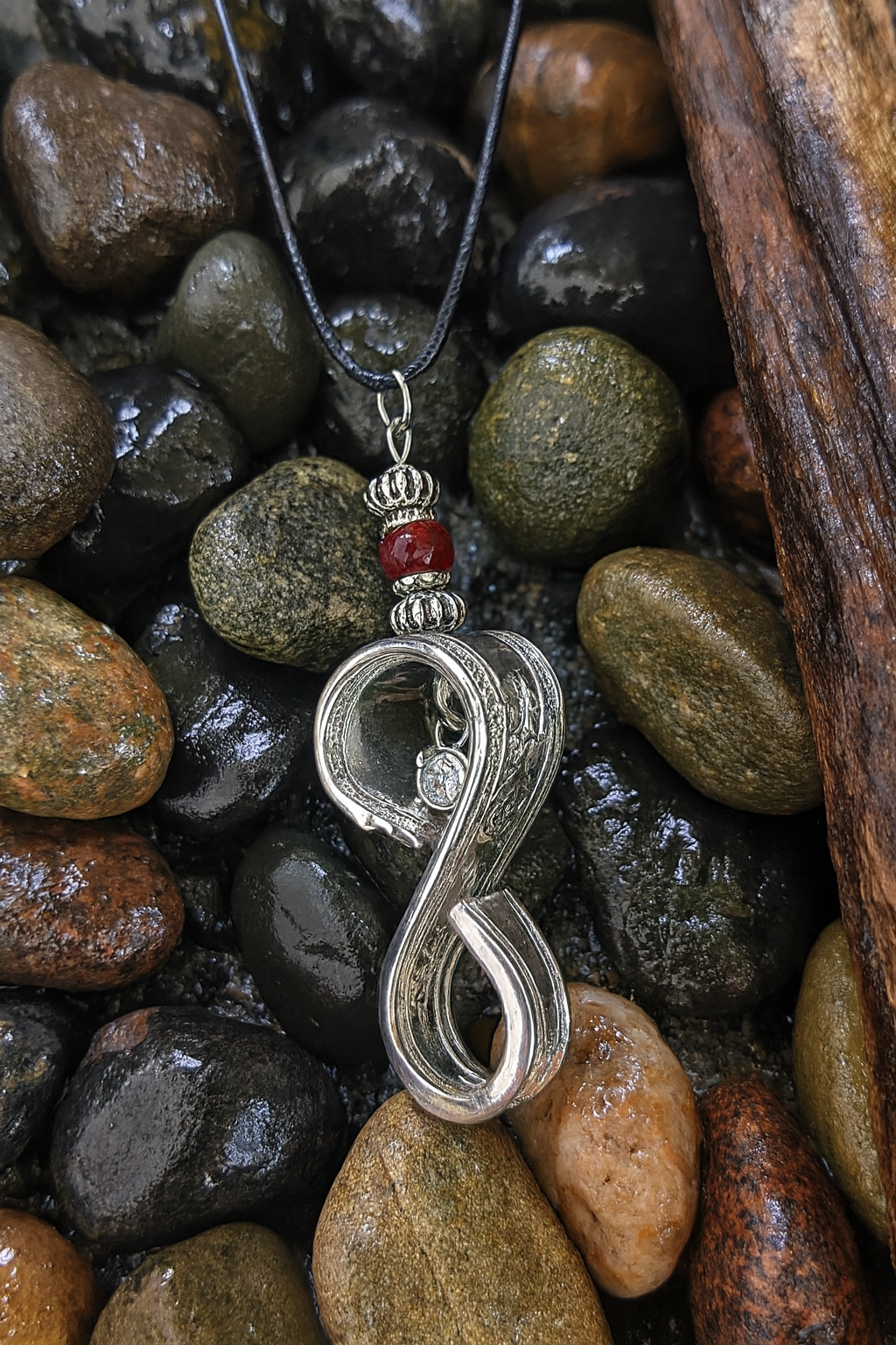 Infinite Grace – Silver Spoon Pendant with Turtle Charm