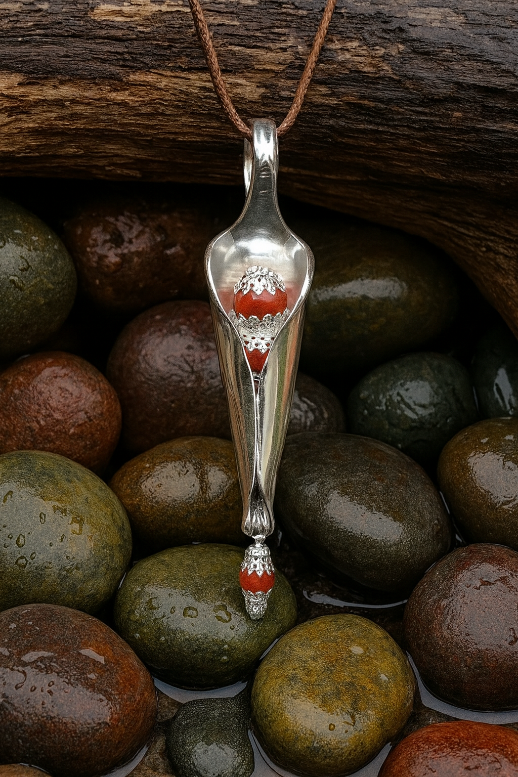 Peas in a Pod Silver Spoon Pendant